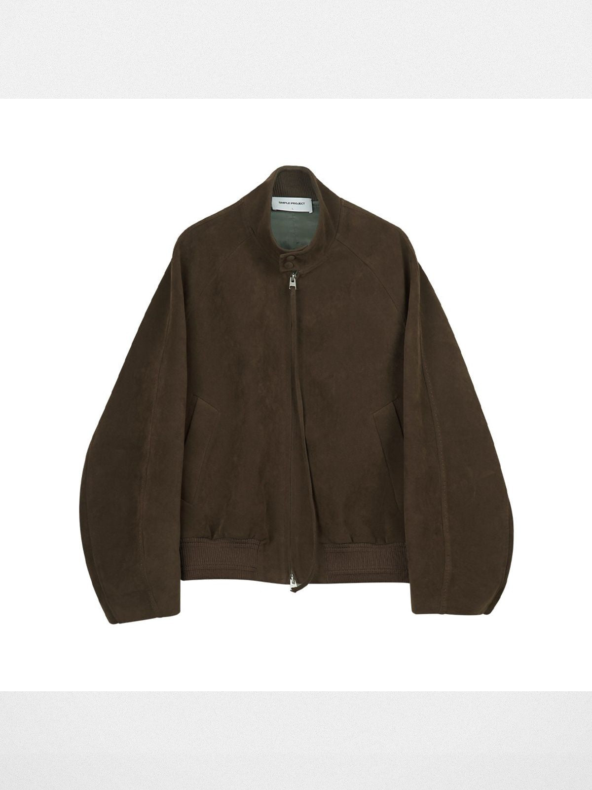 Simple Project Suedette Harrington Jacket in Brown