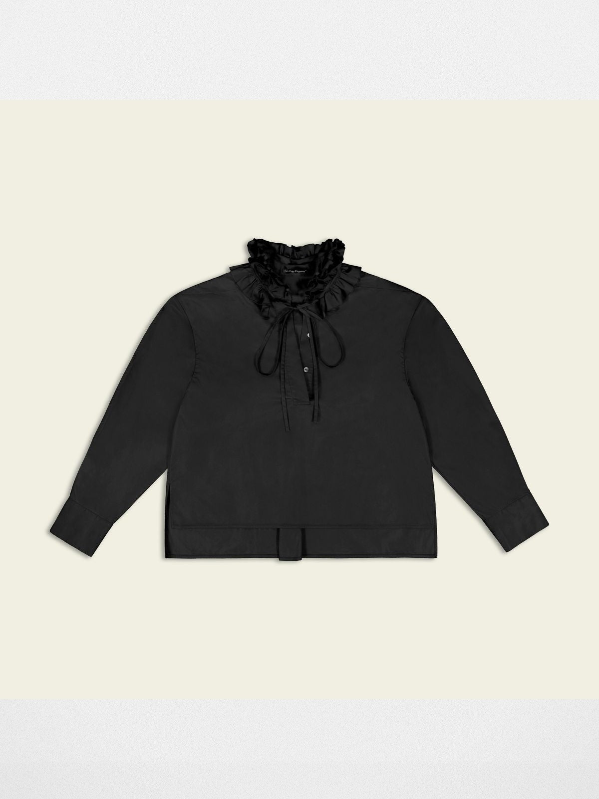 Fax Copy Express Detachable Ruff Collar Shirt in Black
