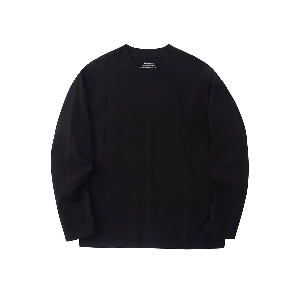NANS Heavyweight Cotton Long Sleeve Tee in Black