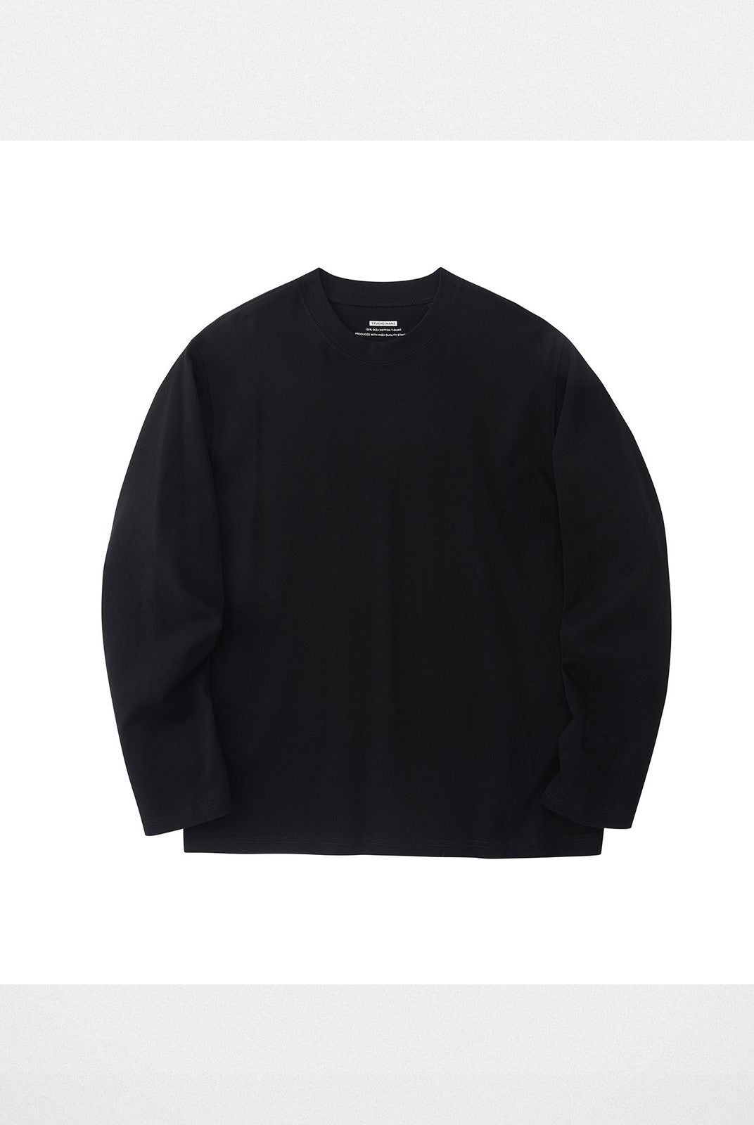 NANS Heavyweight Cotton Long Sleeve Tee in Black