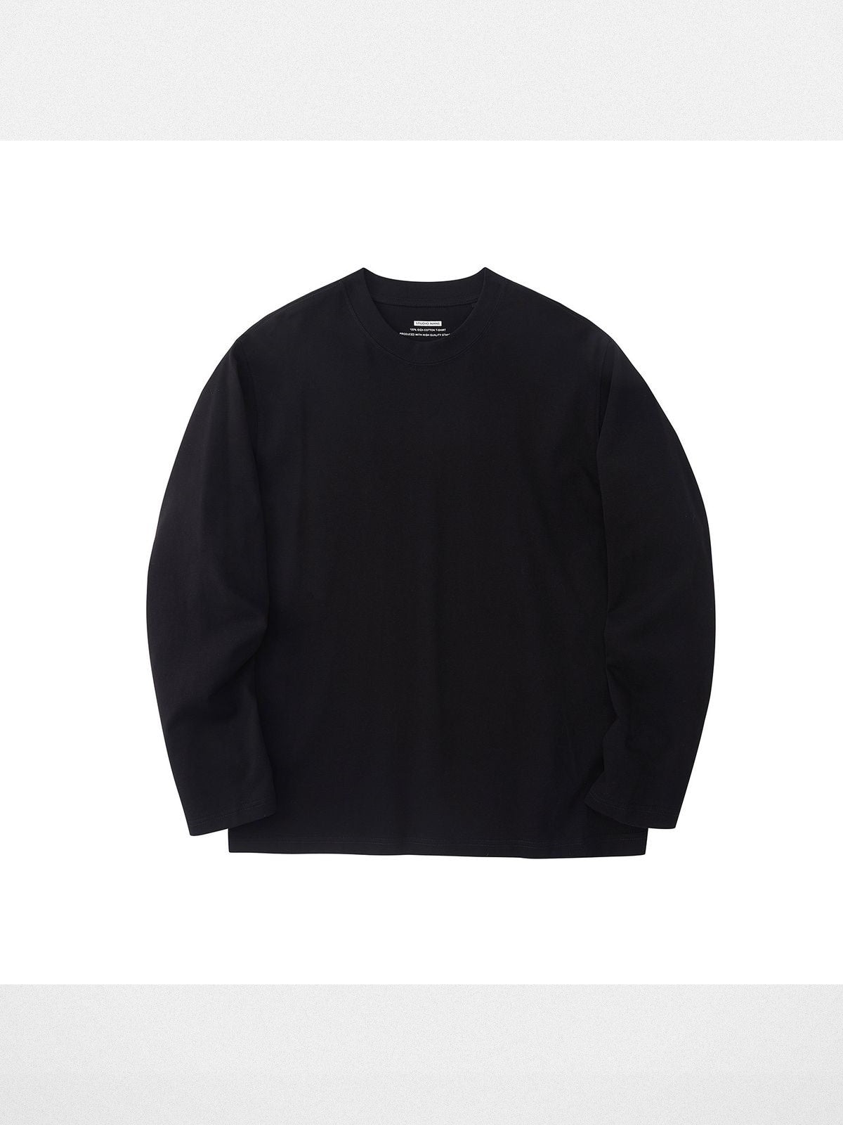 NANS Heavyweight Cotton Long Sleeve Tee in Black