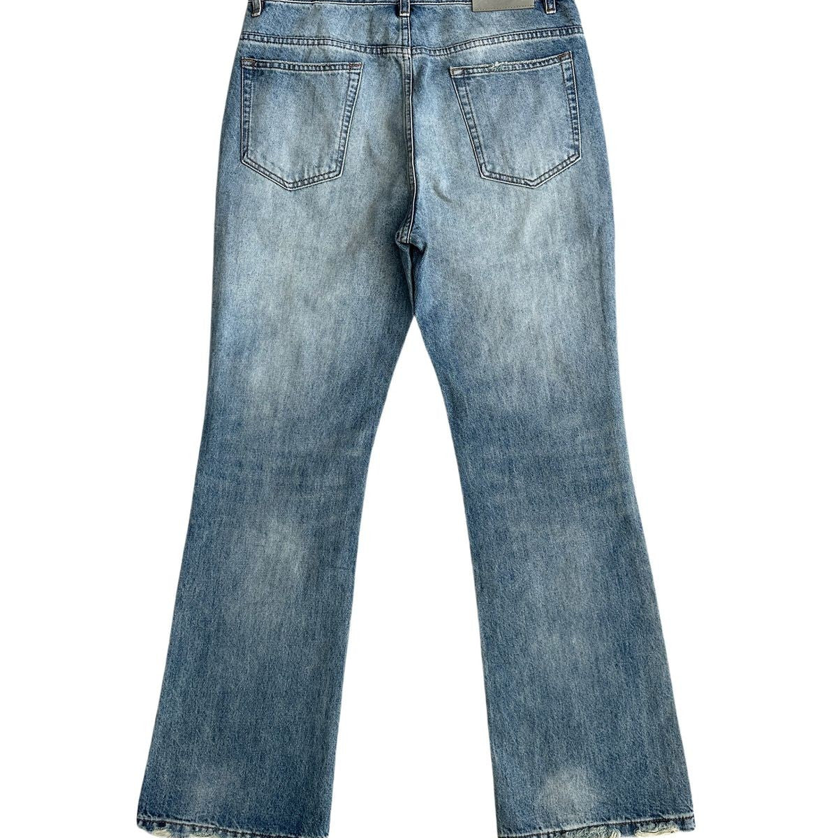 UNKNOWNWORLD Ice Blue Washed Micro Flare Jeans in Blue