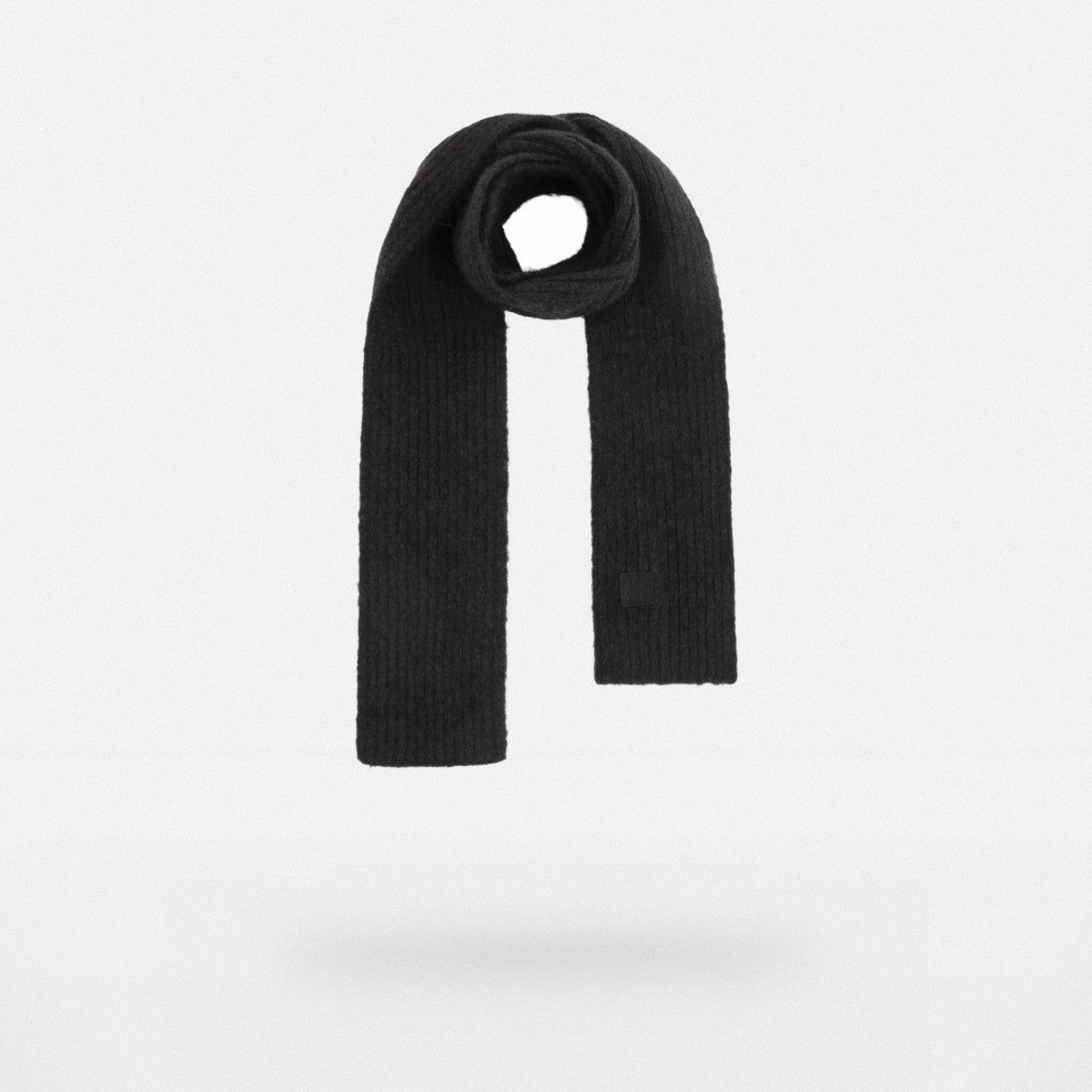VLABMADE Brushed Alpaca Blend Narrow Scarf in Black