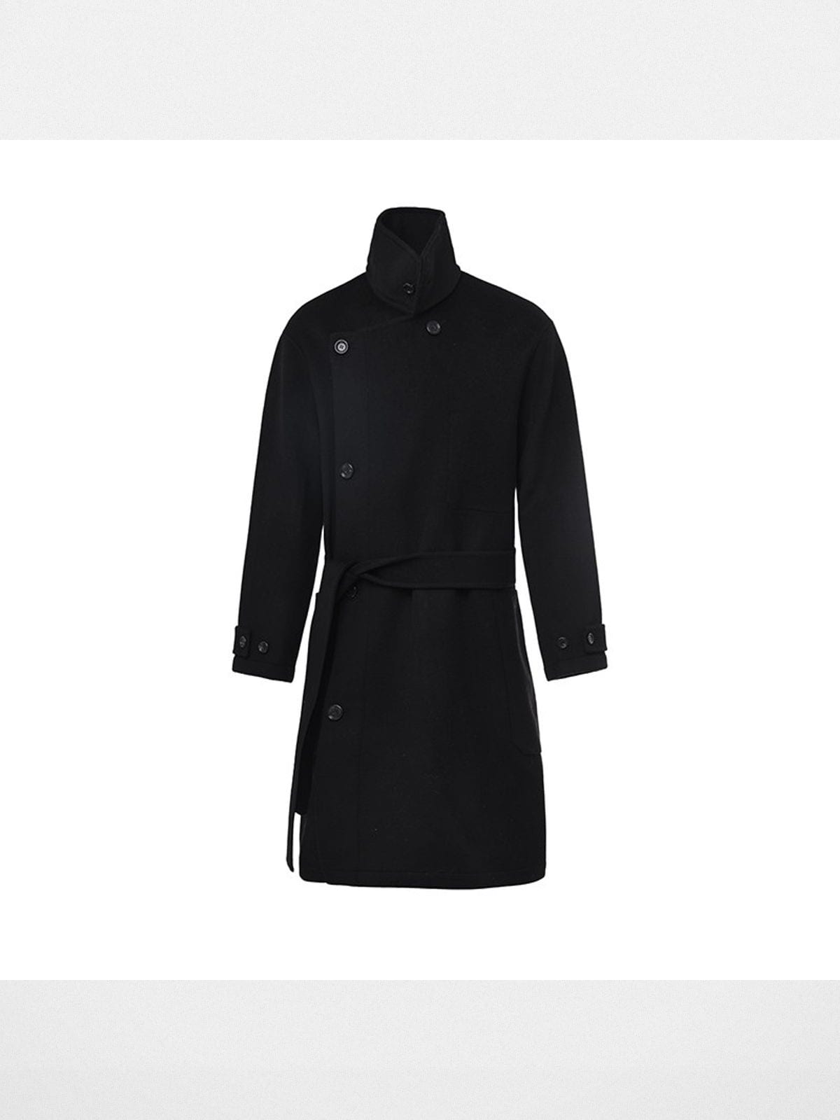 Roolrren Homme Handmade Double Faced Wool Coat in Black