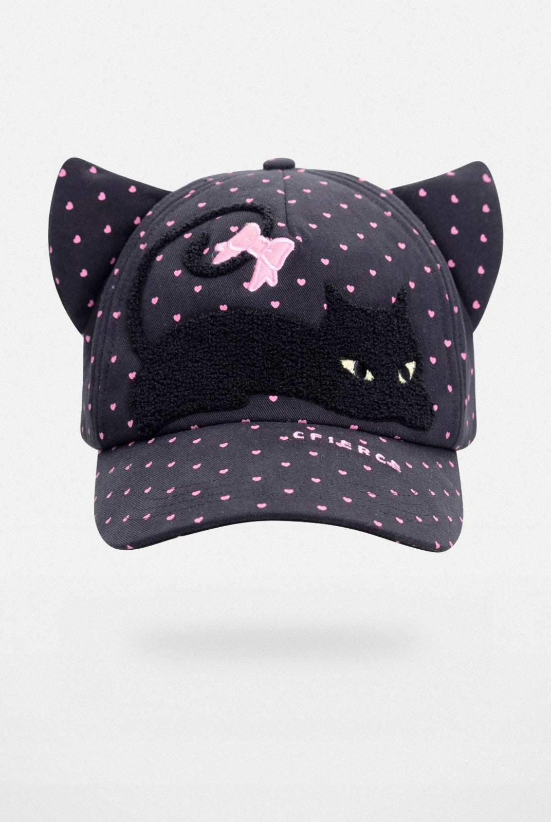 CFIERCE Embroidered Cat Ear Baseball Cap in Gray