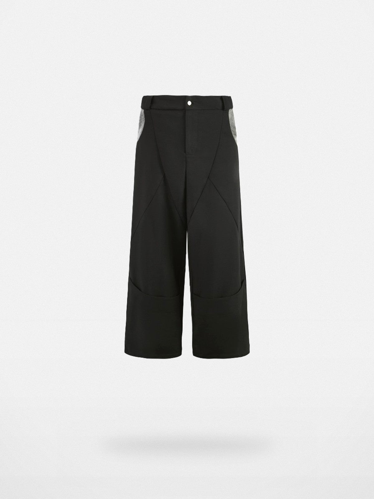 Y OFFICIAL Heavyweight Structural Cut Trousers in Black