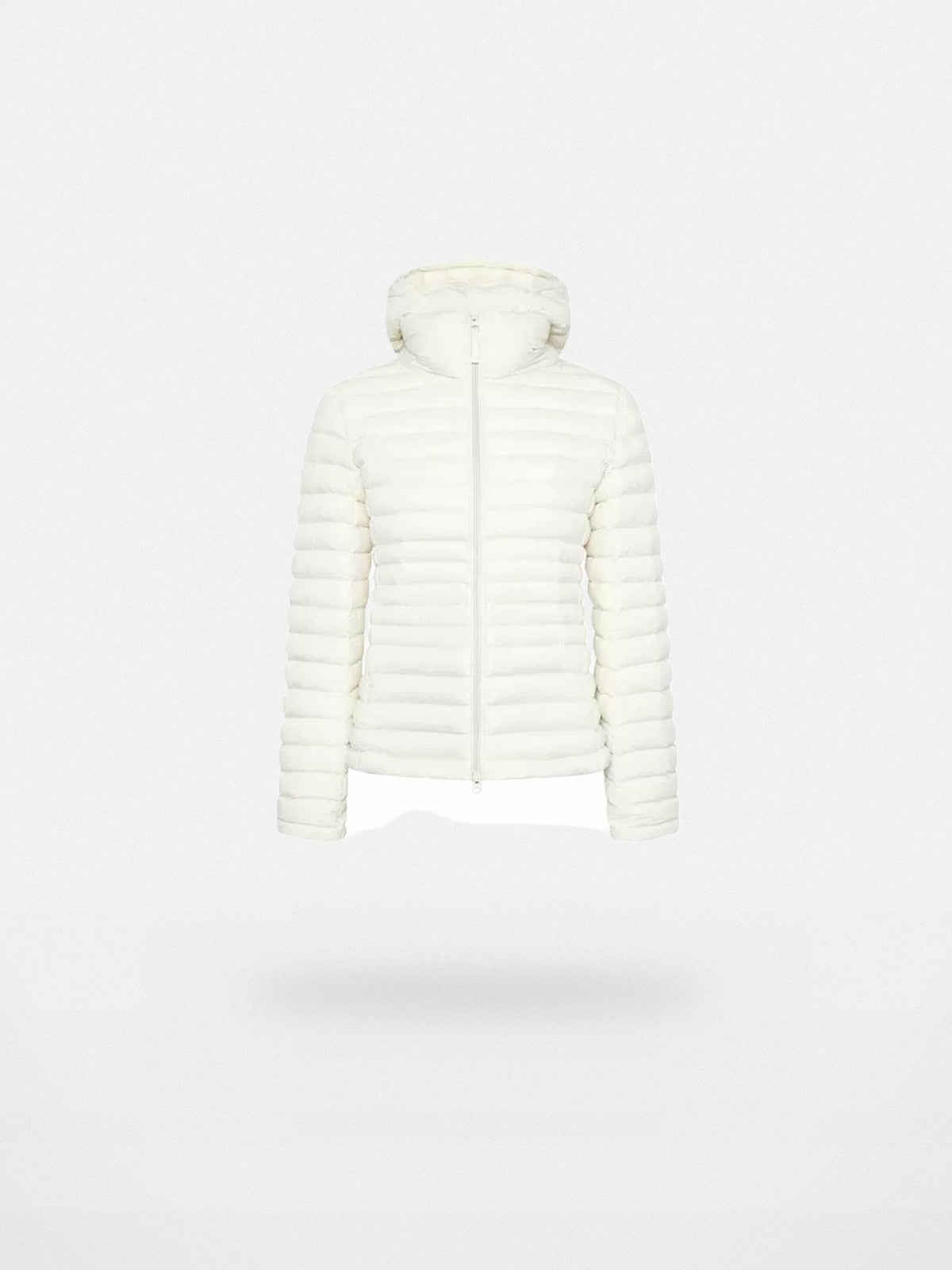 RARELY ALIKE Detachable Hood Down Puffer in White