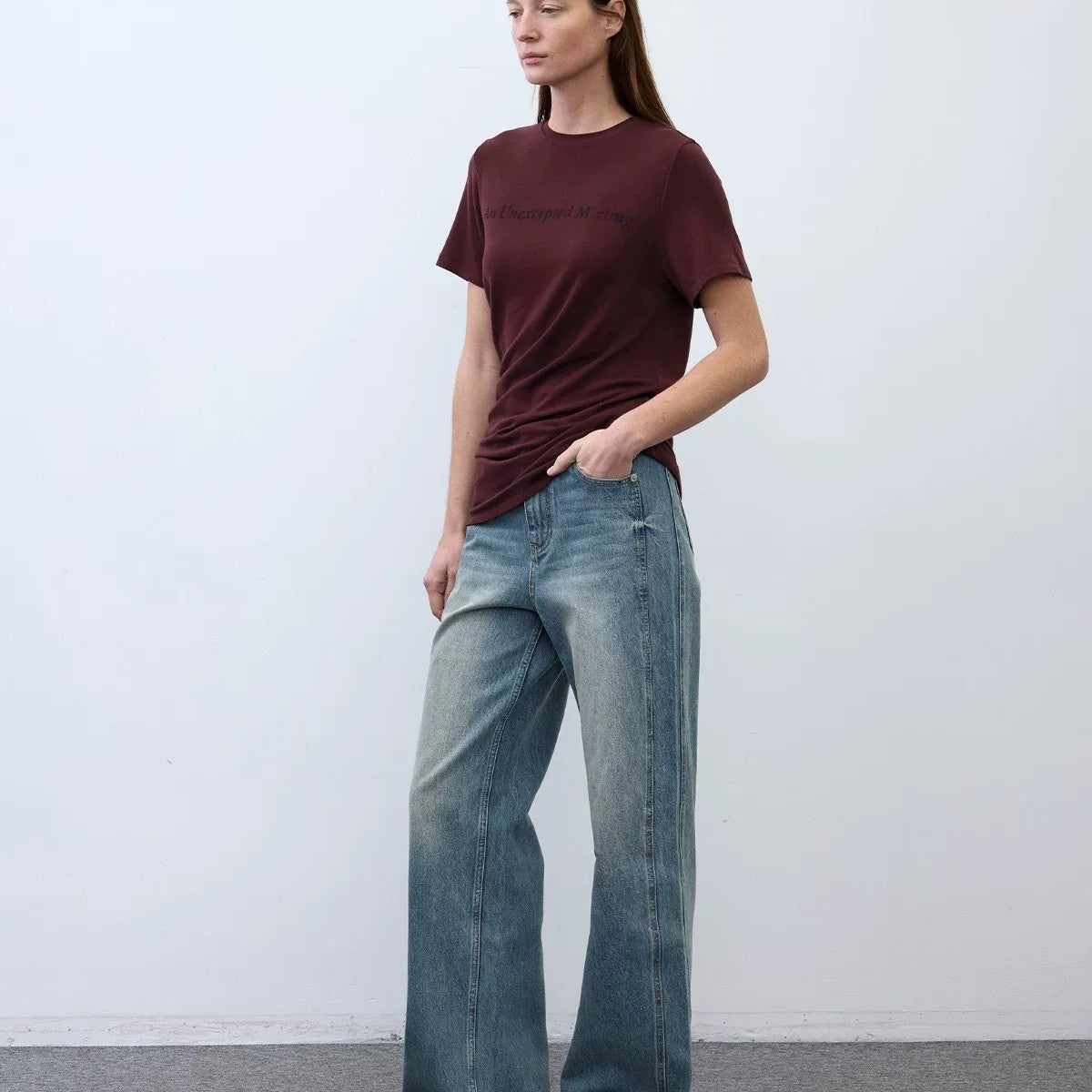 RandomPiece 3D Cut Turkish Cotton Jeans in Blue - On Model