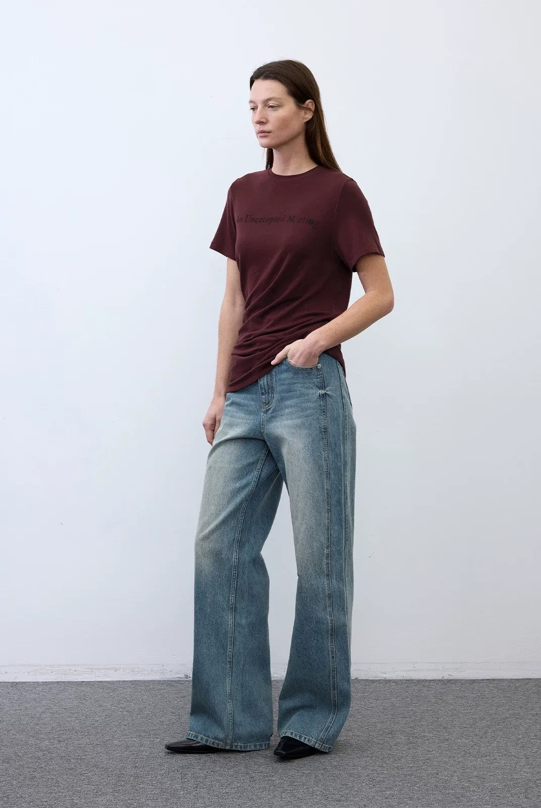 RandomPiece 3D Cut Turkish Cotton Jeans in Blue - On Model