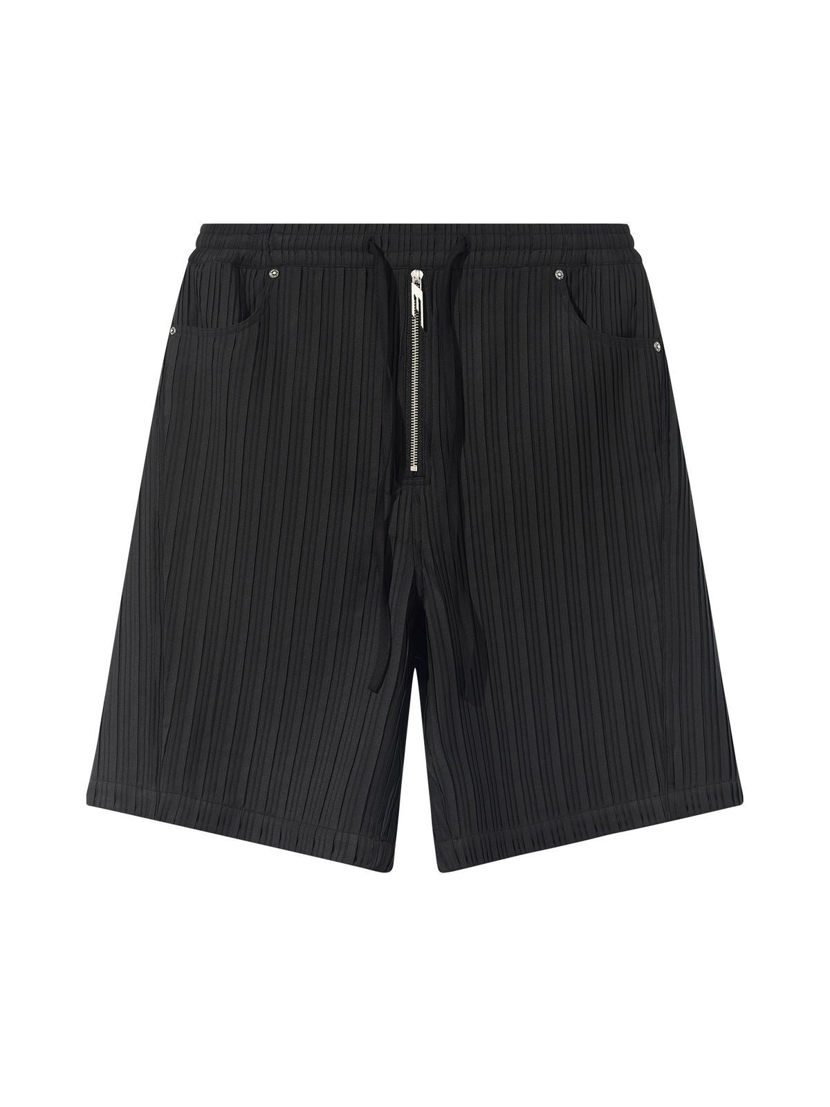 BLINDNOPLAN Textured Rivet Detail Shorts in Black