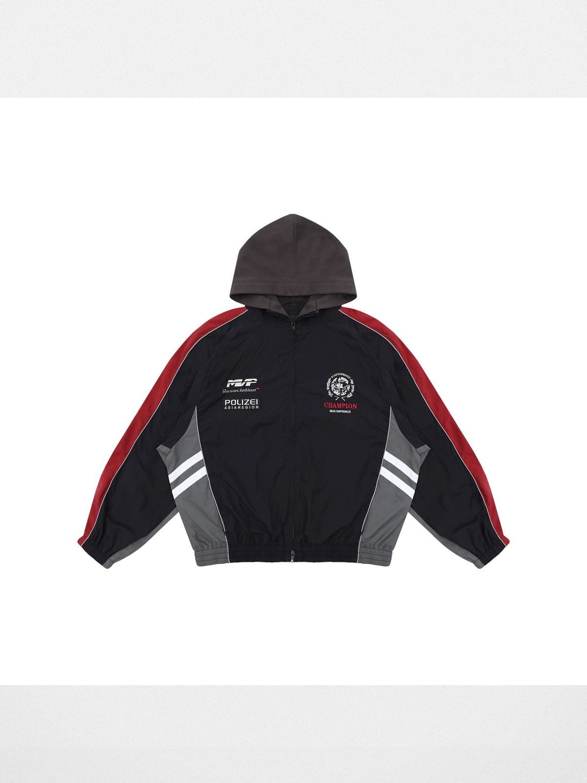 MasonPrince Deconstructed Patchwork Track Jacket in Black