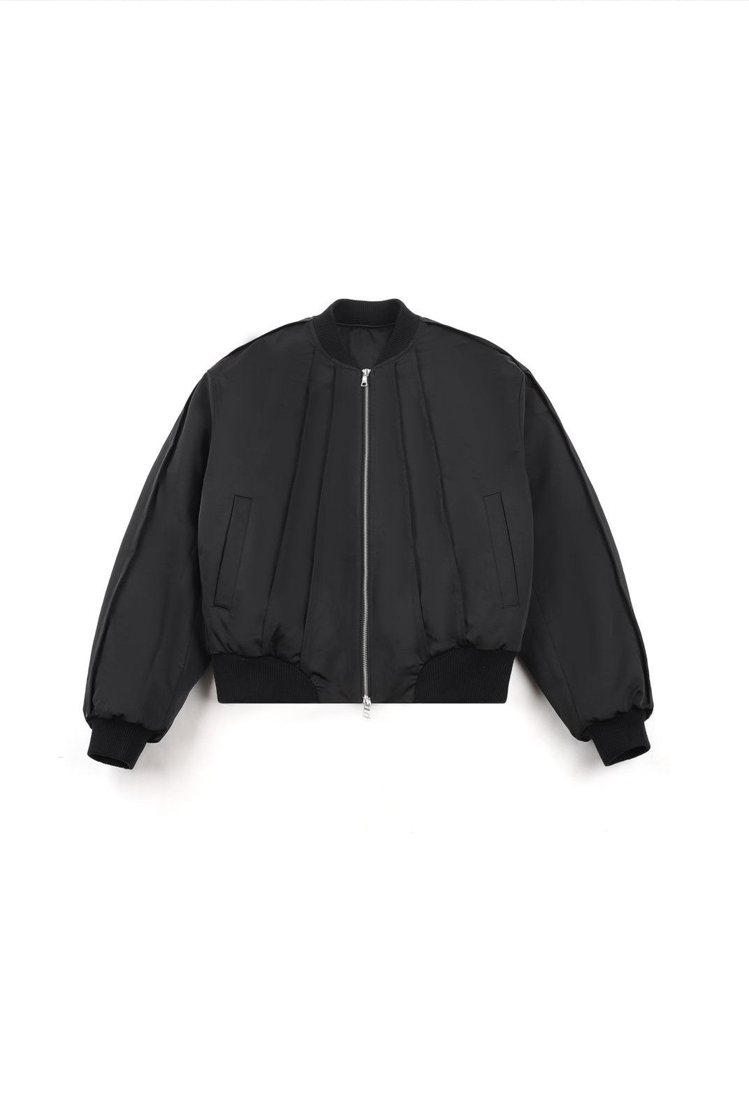 AFterTaste High Density Nylon Split Panel Bomber in Black