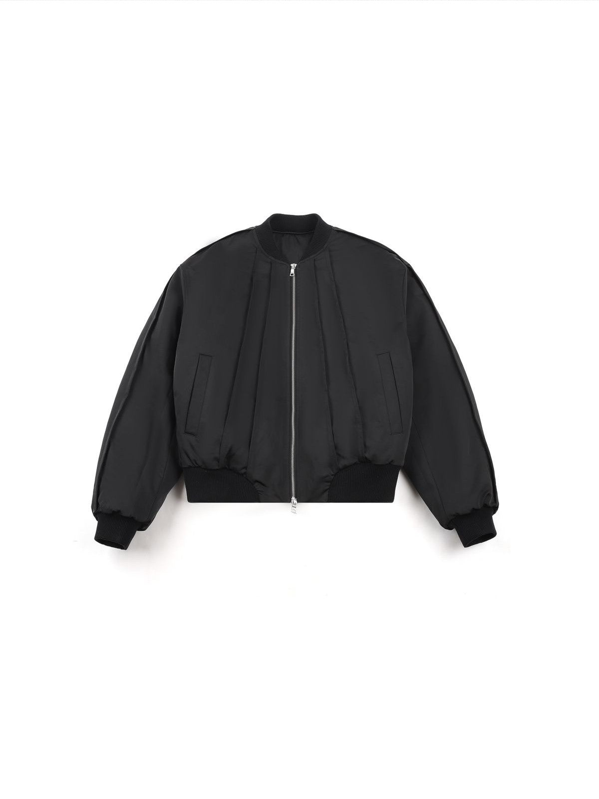 AFterTaste High Density Nylon Split Panel Bomber in Black