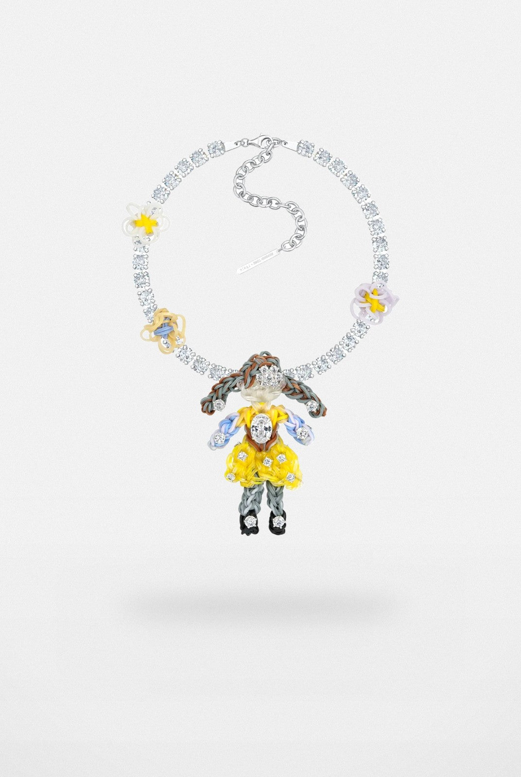 SHUSHU/TONG Zircon Rubber Band Girl Necklace in Yellow