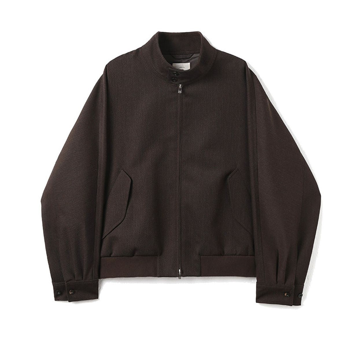 ROYA Melange Wool Blend Harrington in Brown