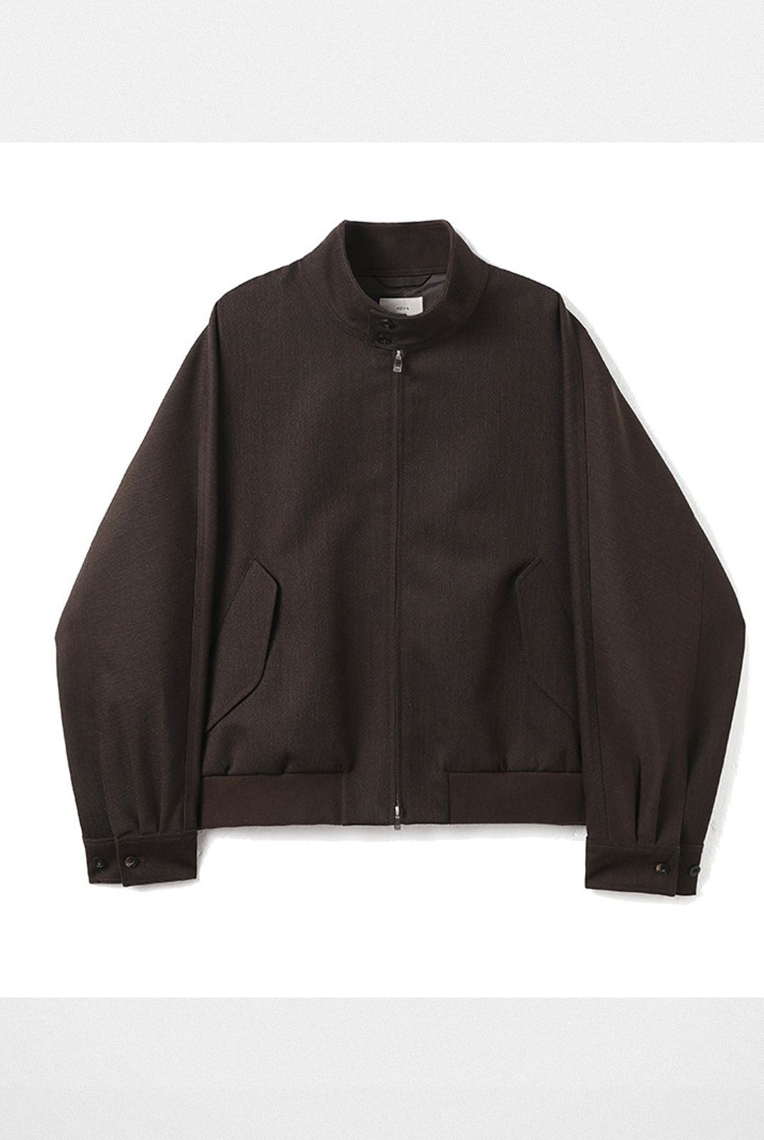 ROYA Melange Wool Blend Harrington in Brown