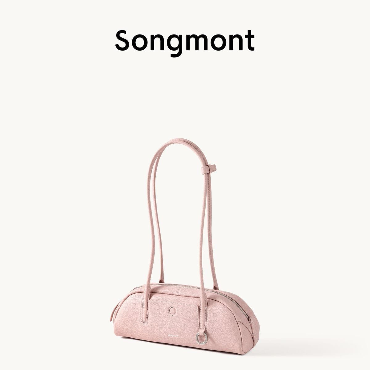 Songmont Leather Mini Bowling Bag in Pink