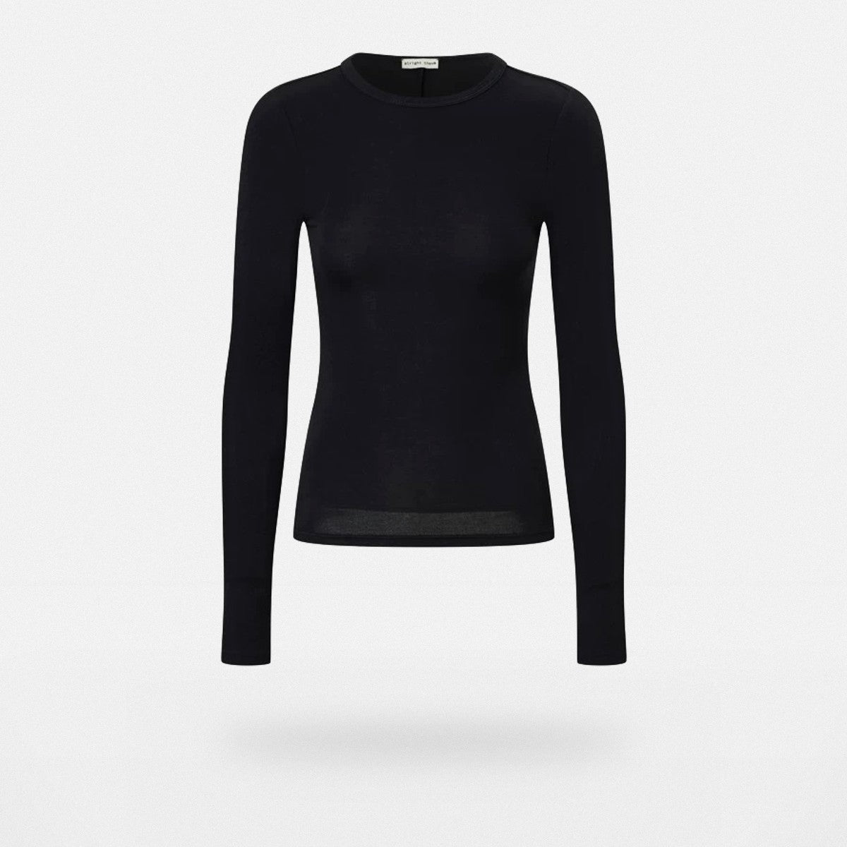 Alright Then Fitted Long Sleeve Crew Neck in Black