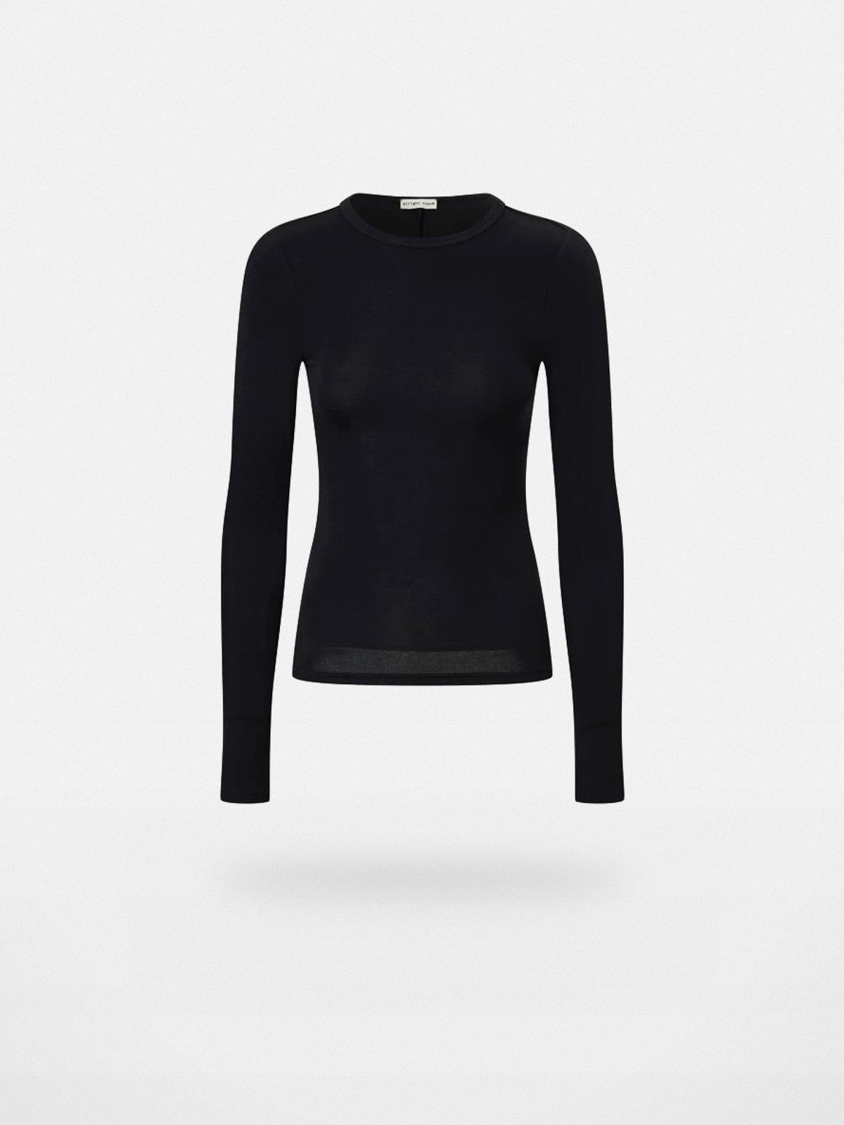 Alright Then Fitted Long Sleeve Crew Neck in Black