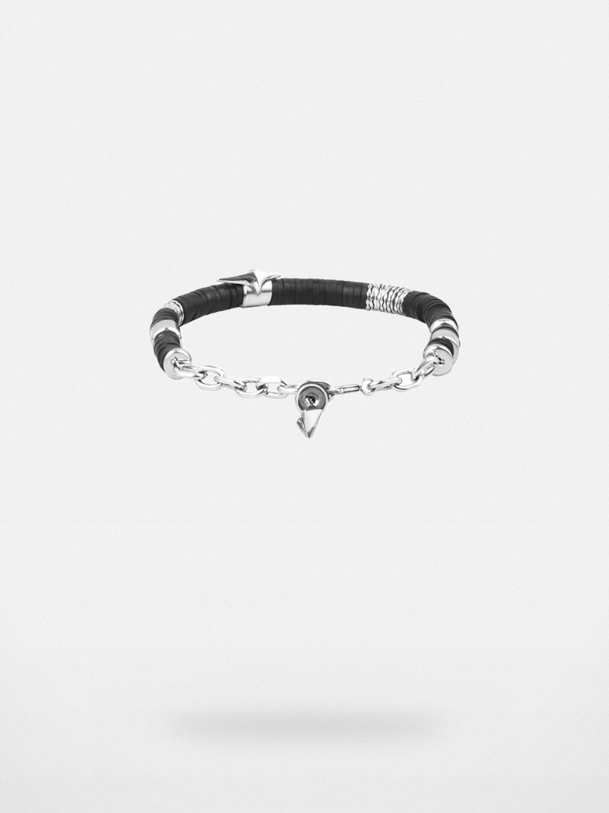 BLACKHEAD Star Pendant Chain Bead Bracelet in Black