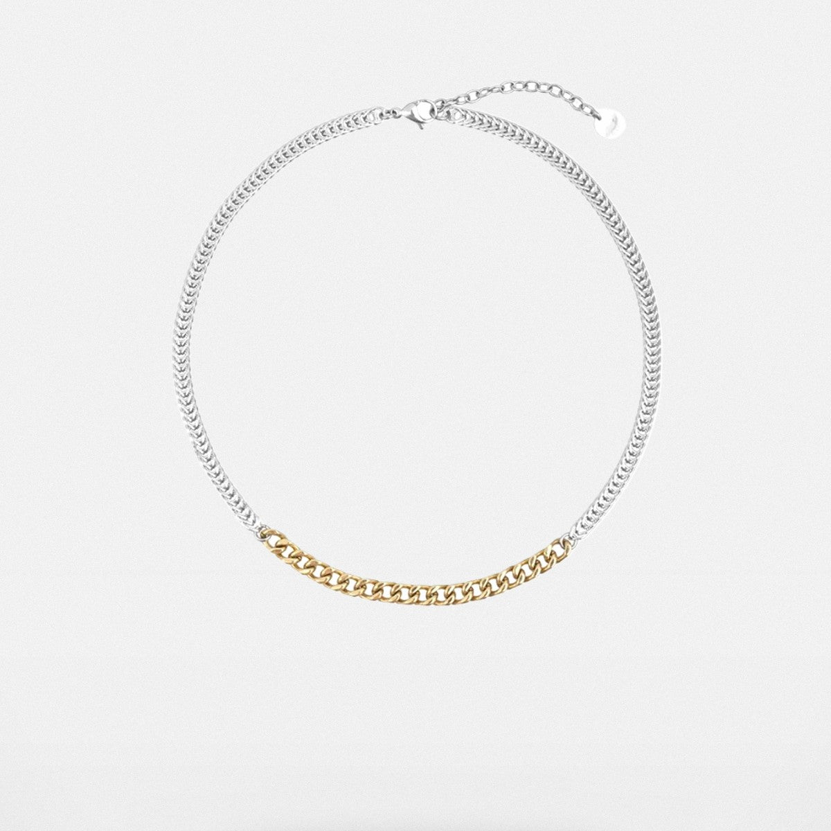 BLACKHEAD Two Tone Spliced Chain Necklace in Gray