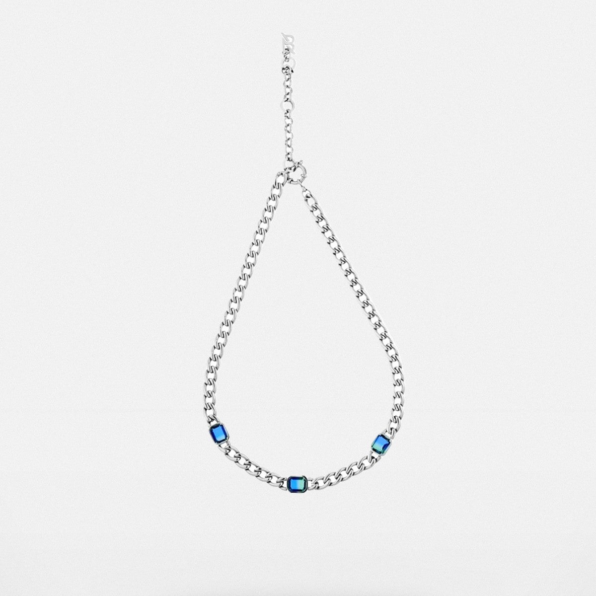 BLACKHEAD Gradient Tourmaline Chain Necklace in Silver