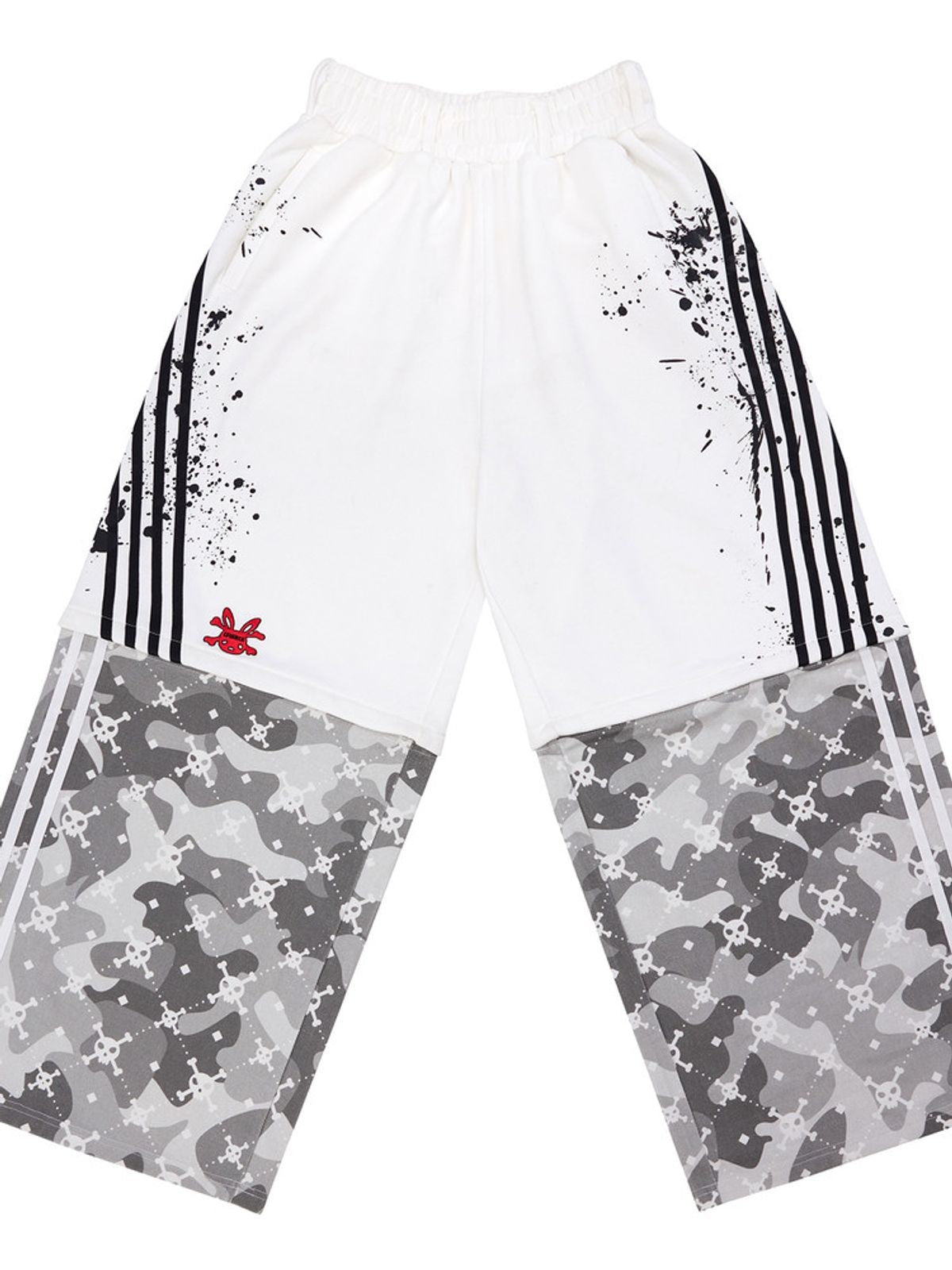 CFIERCE Detachable Leg Skull Sweatpants in White