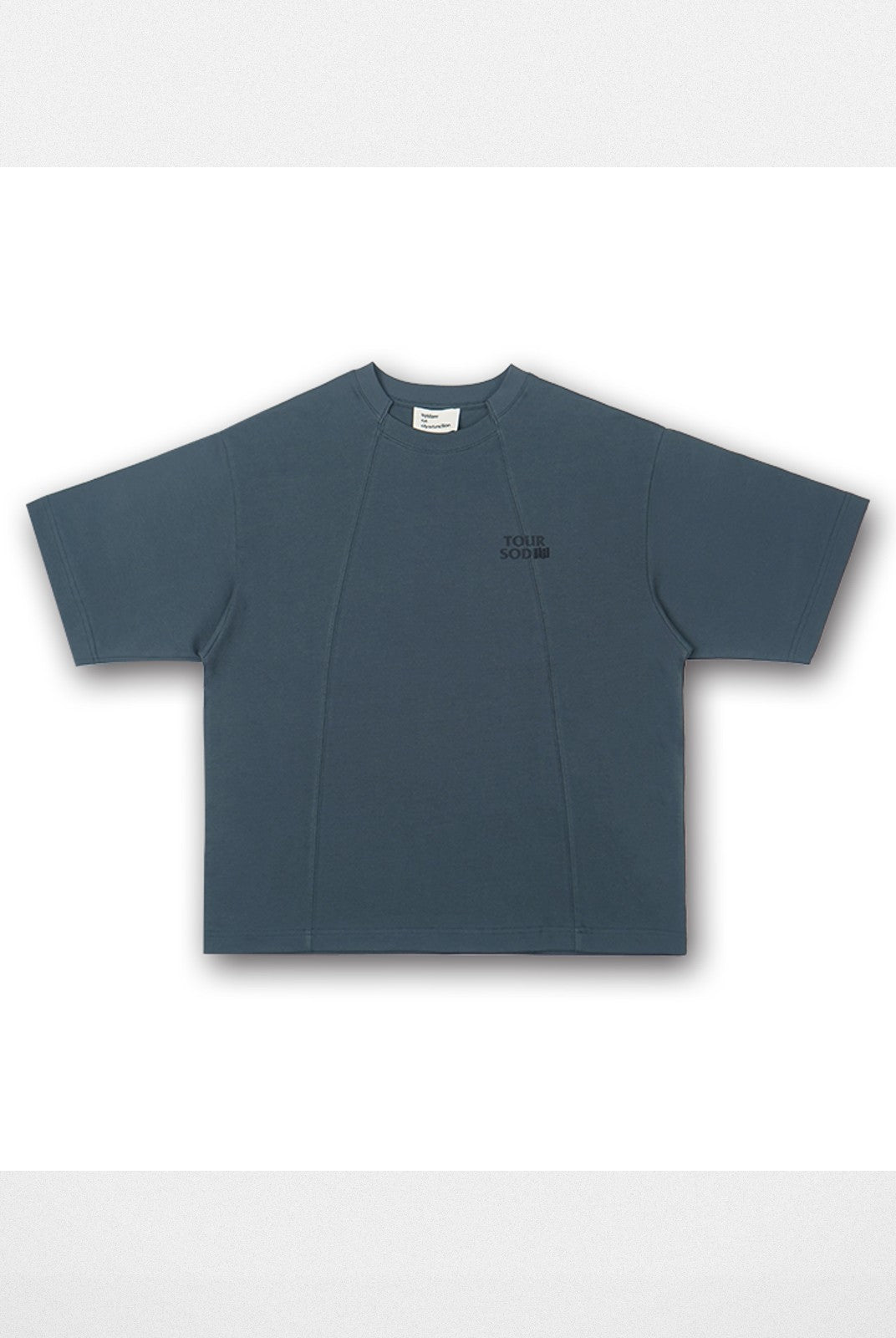 SOD Online Store Deconstructed Panel Cotton T Shirt in Teal