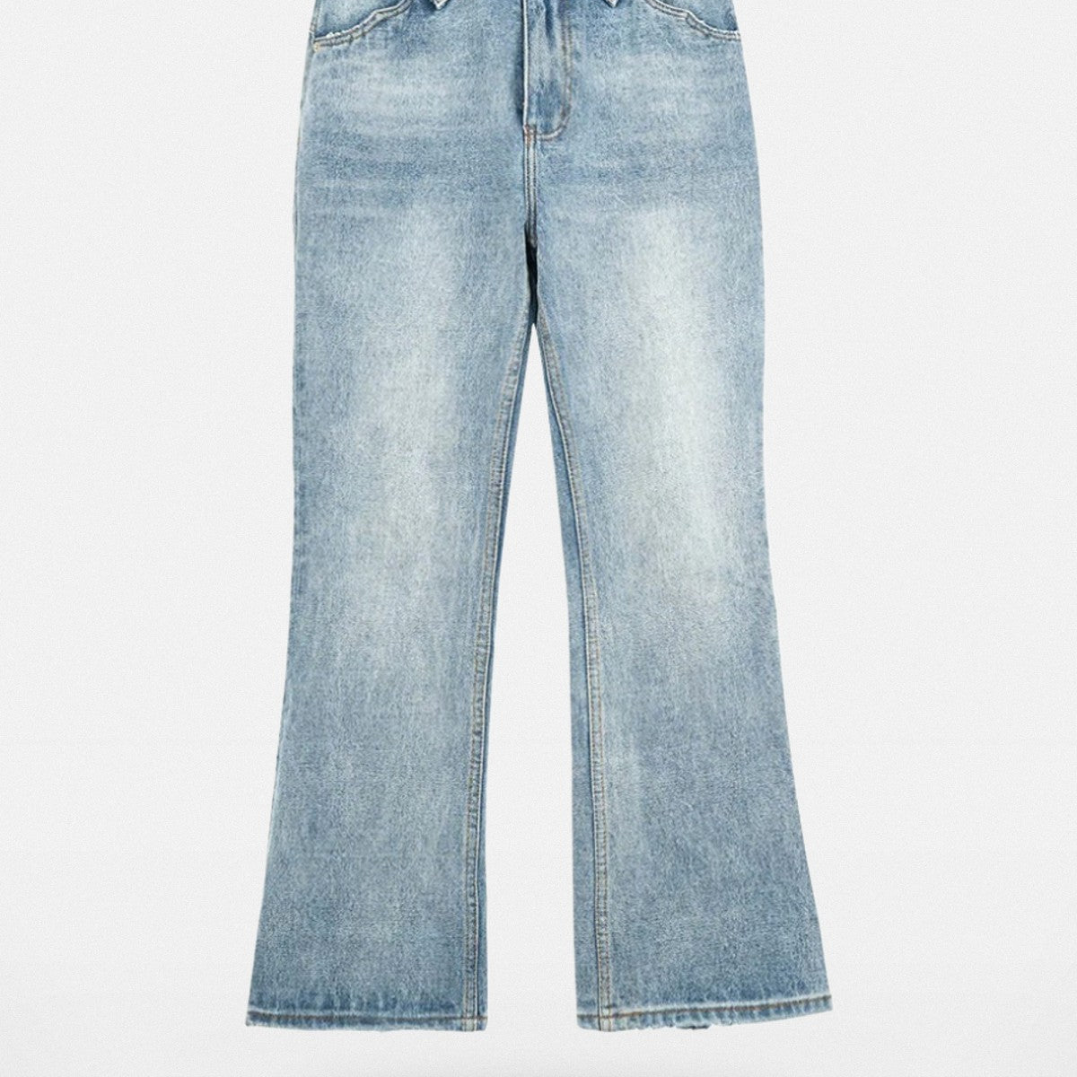 Simple Project Distressed Micro Flare Jeans in Blue