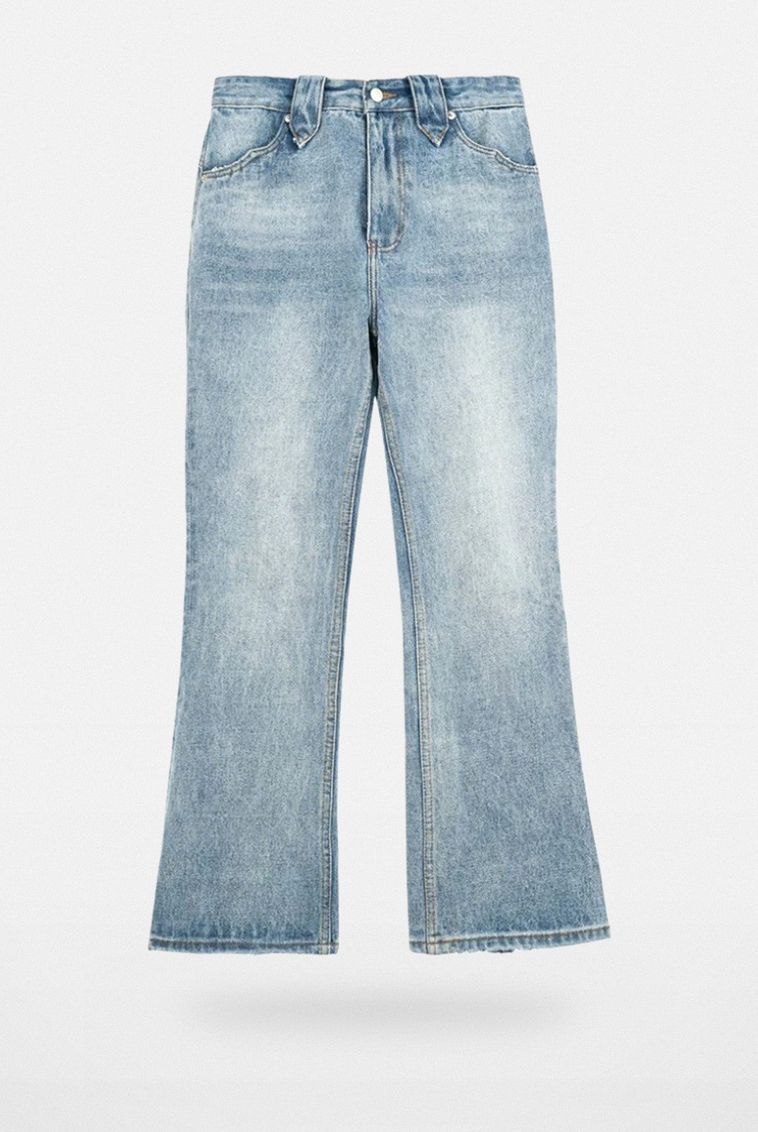 Simple Project Distressed Micro Flare Jeans in Blue