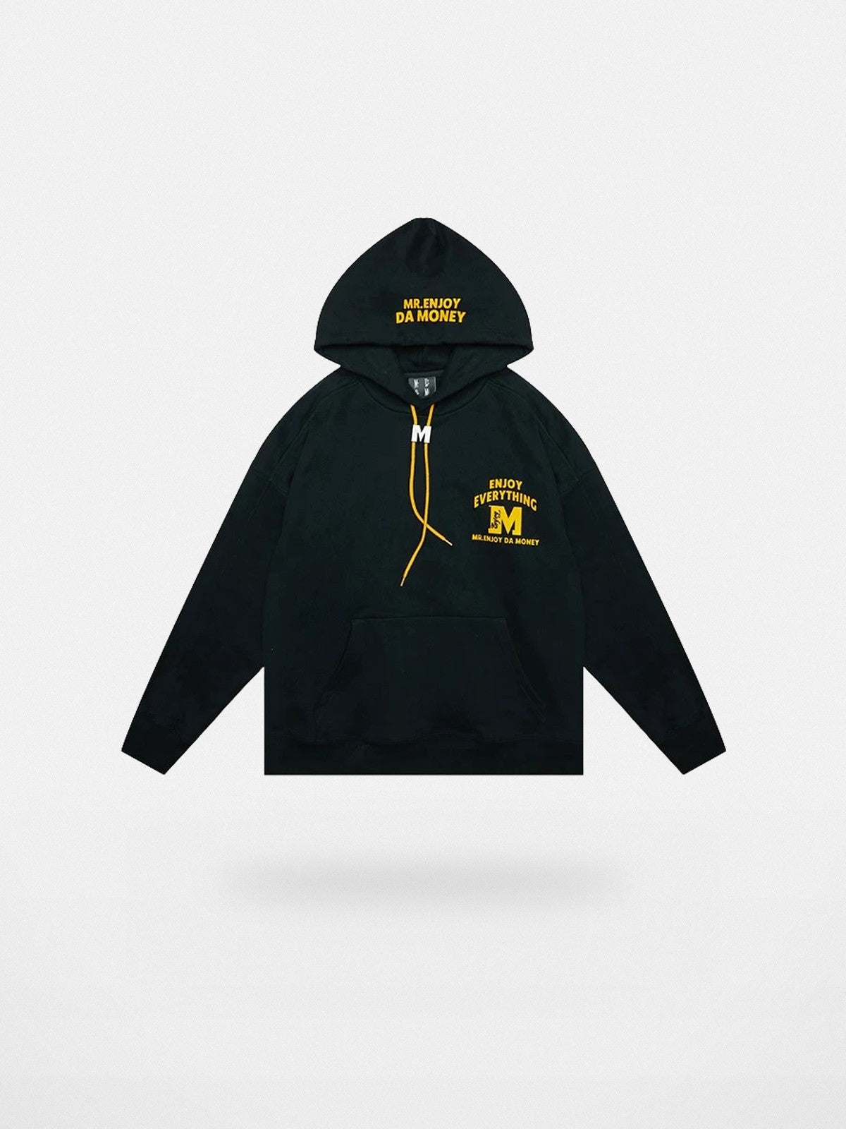 MEDM M Buckle Graphic Hoodie in Black