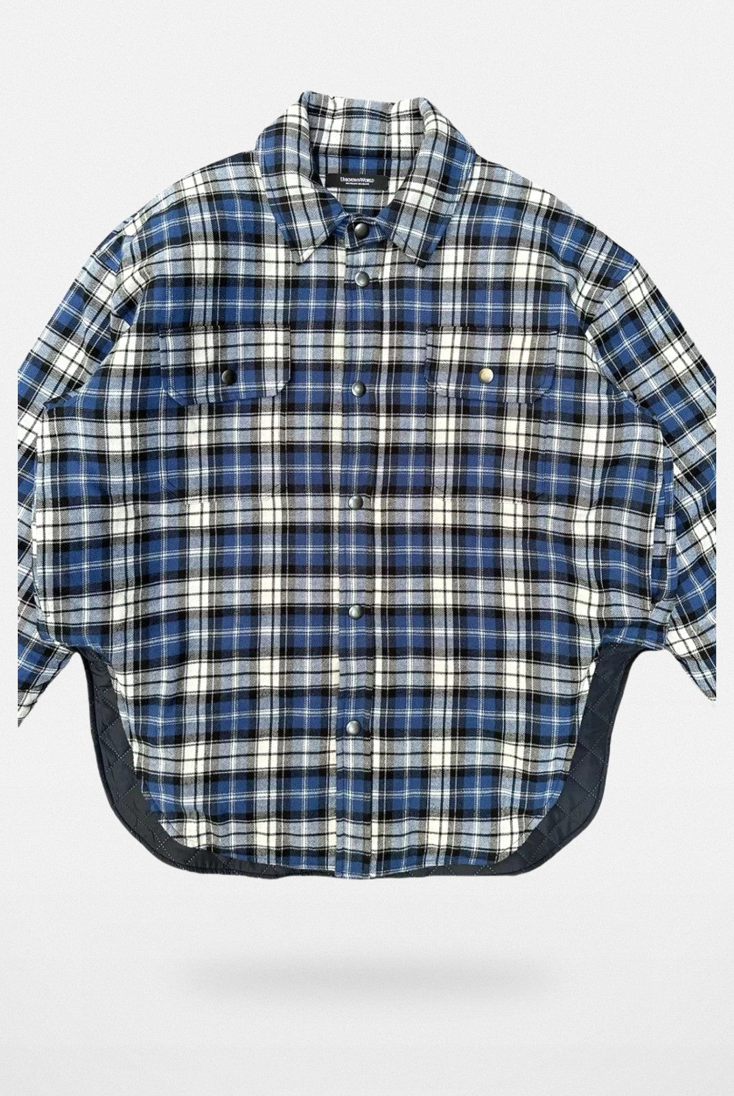 UNKNOWNWORLD Oversized Padded Flannel Shirt in White