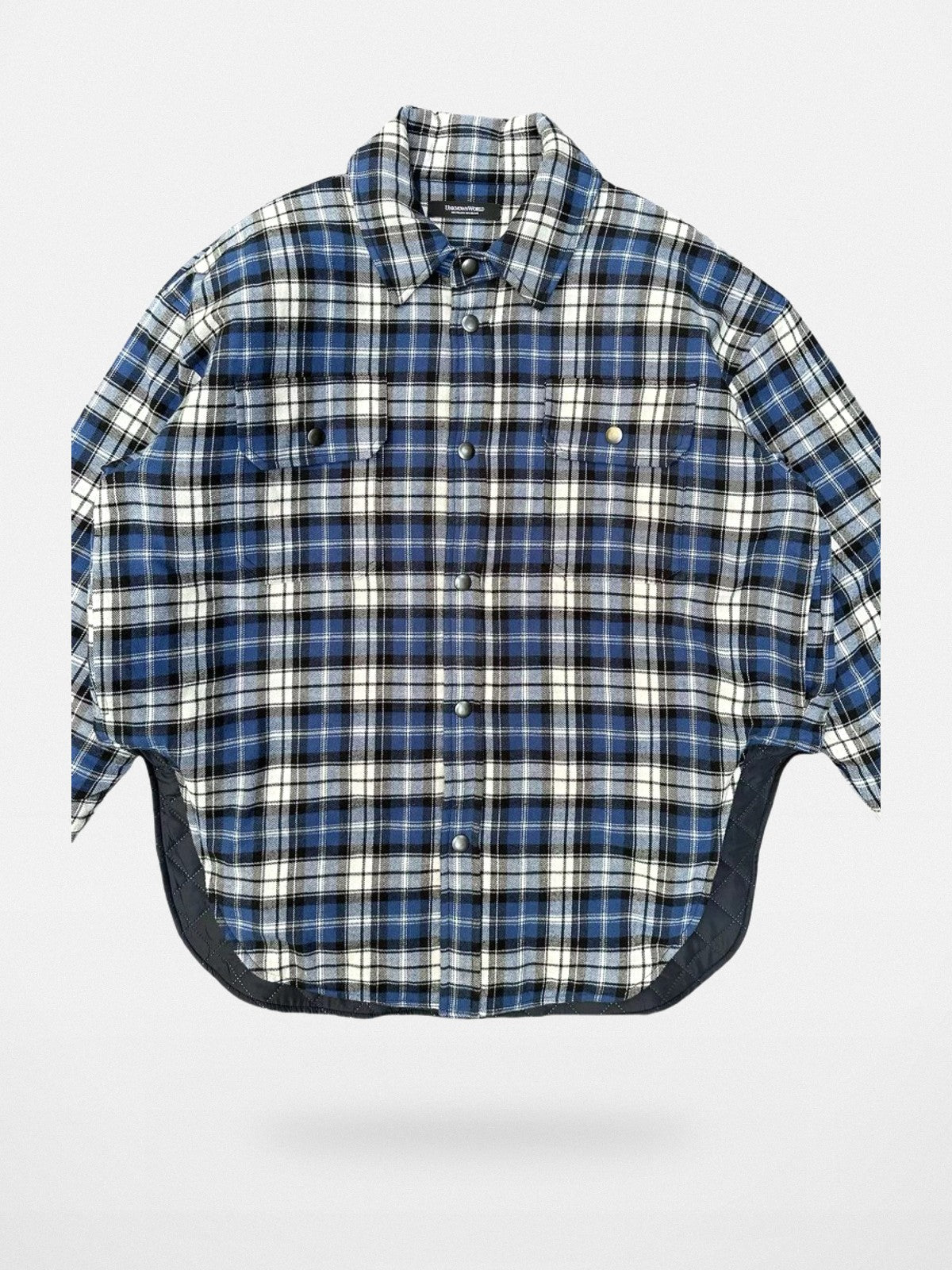 UNKNOWNWORLD Oversized Padded Flannel Shirt in White