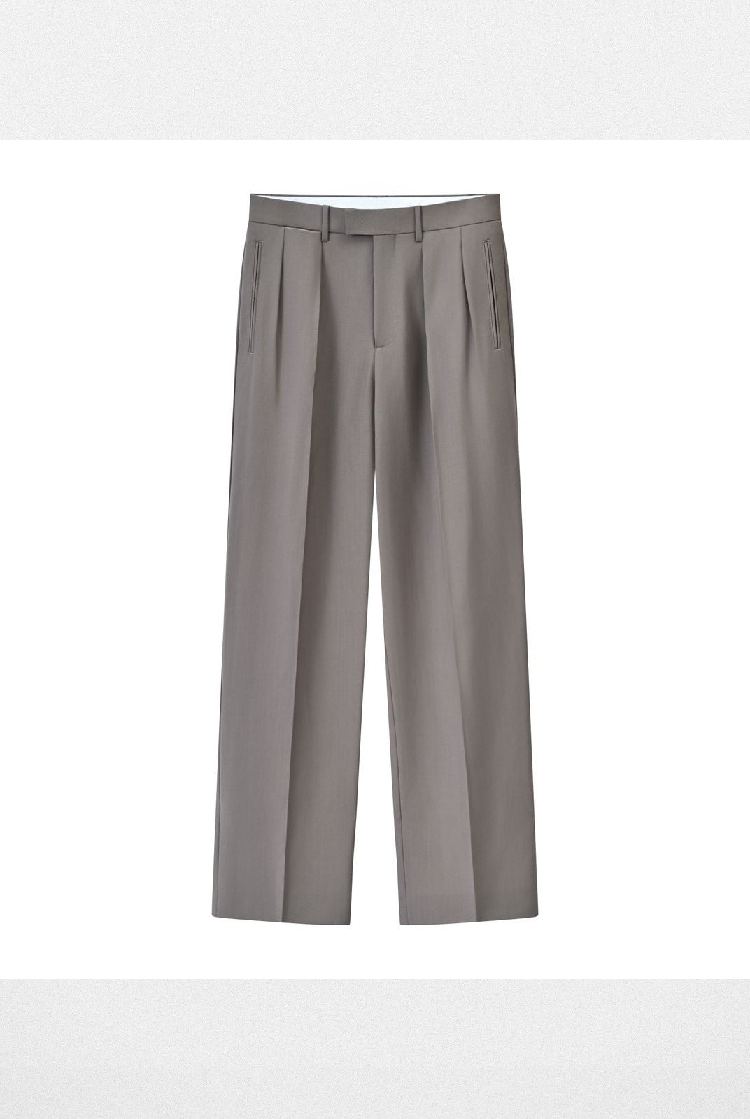 Roolrren Homme Pleated Wool Trousers in Beige