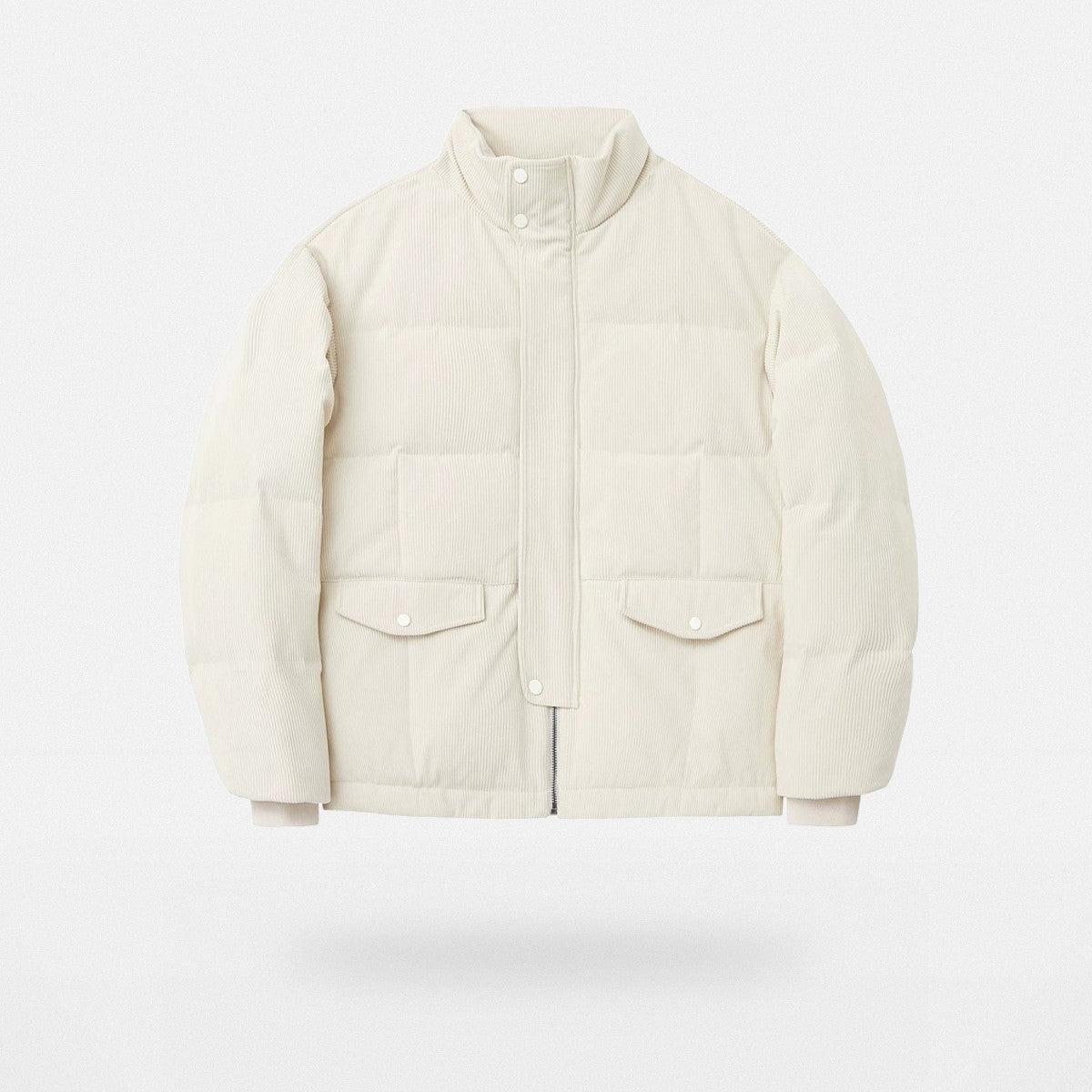 NANS Corduroy Down Puffer Jacket in White