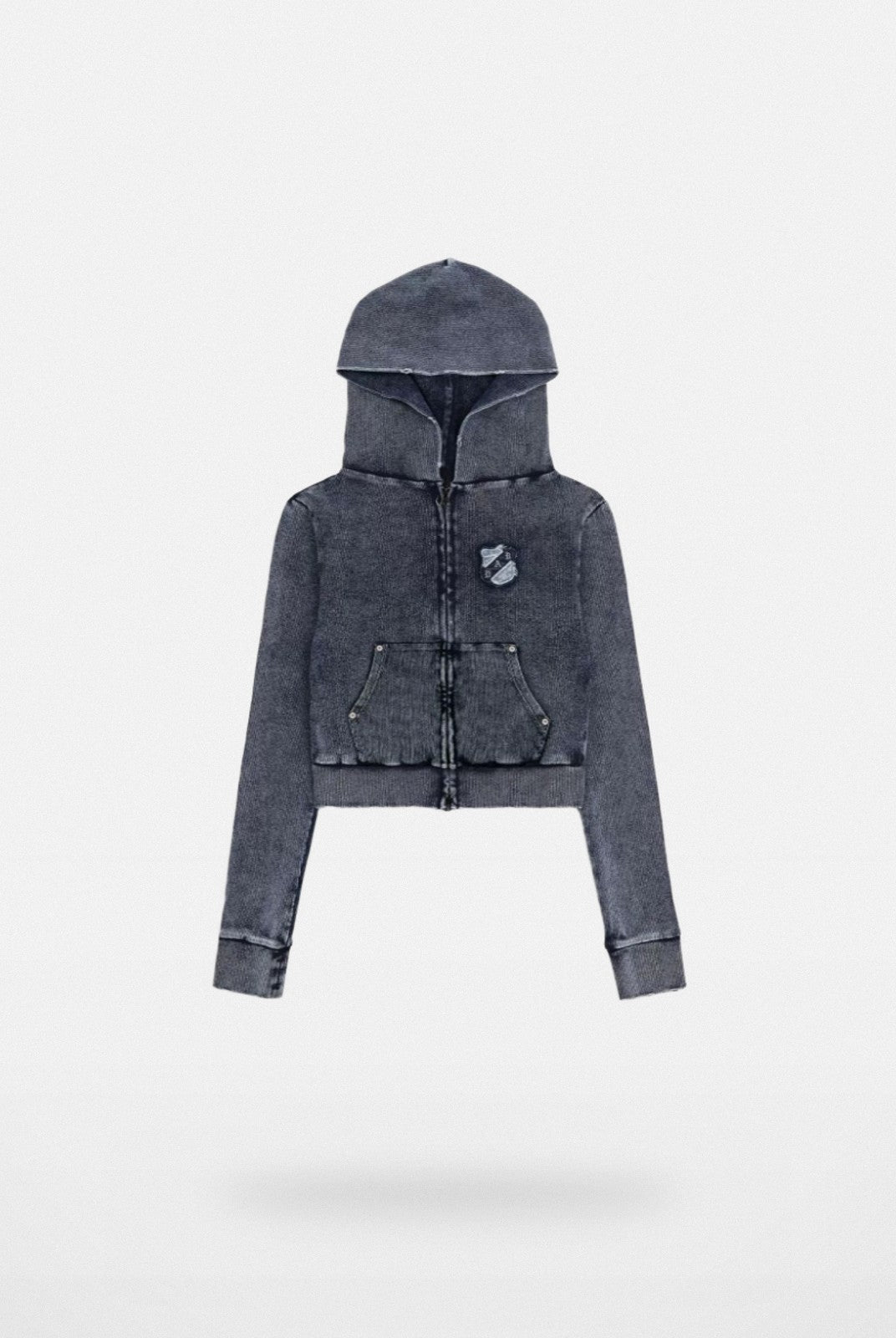 BADSEED Rust Wash Hooded Denim Jacket in Denim