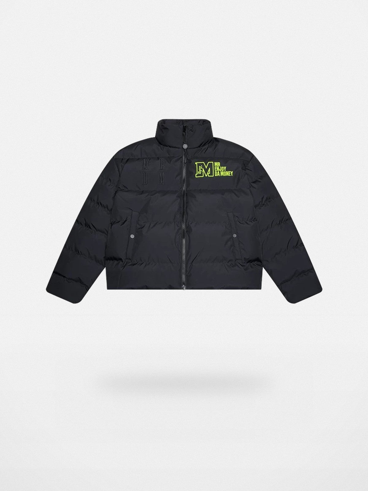 MEDM Embroidered Down Puffer Jacket in Black