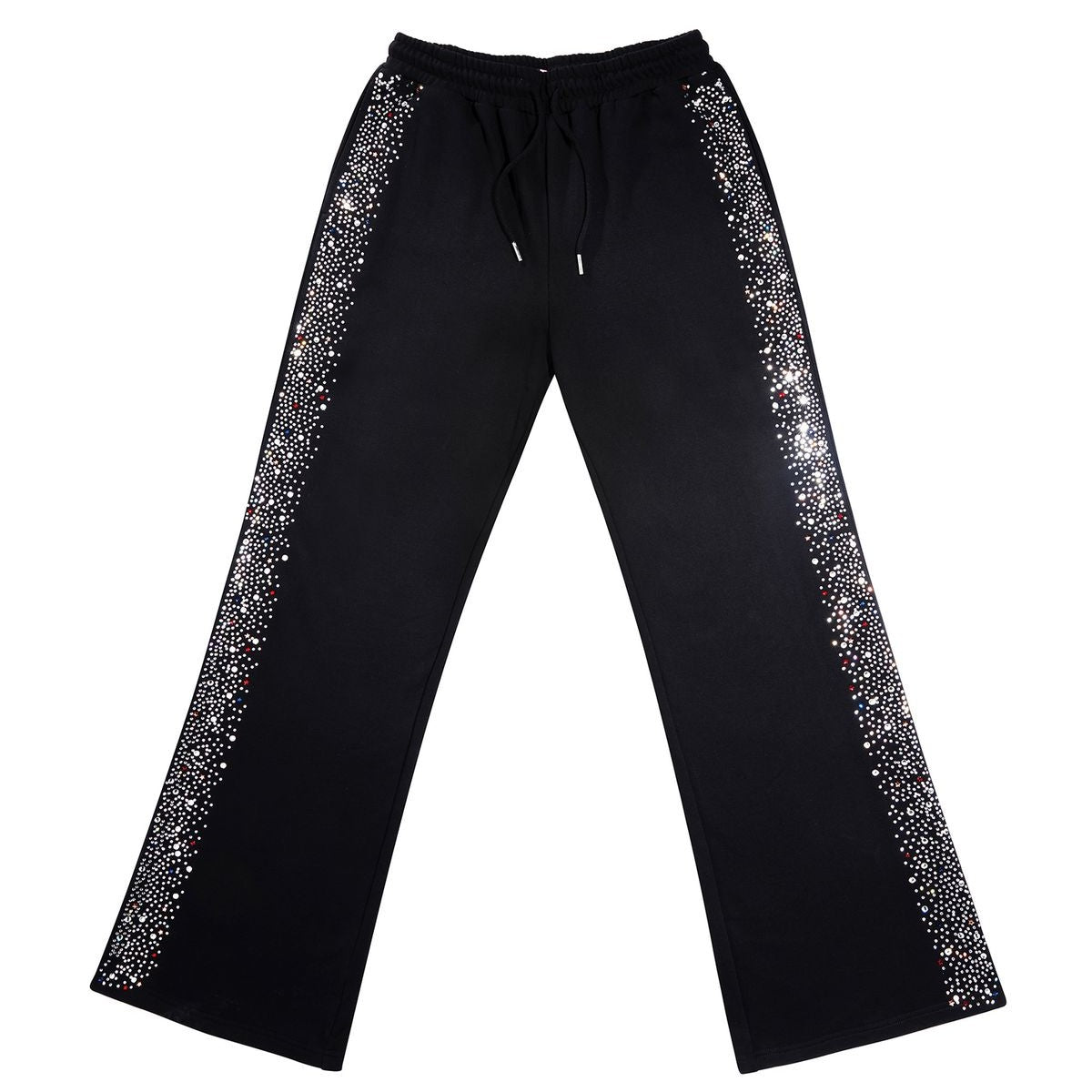CFIERCE Crying Unicorn Rhinestone Joggers in Black