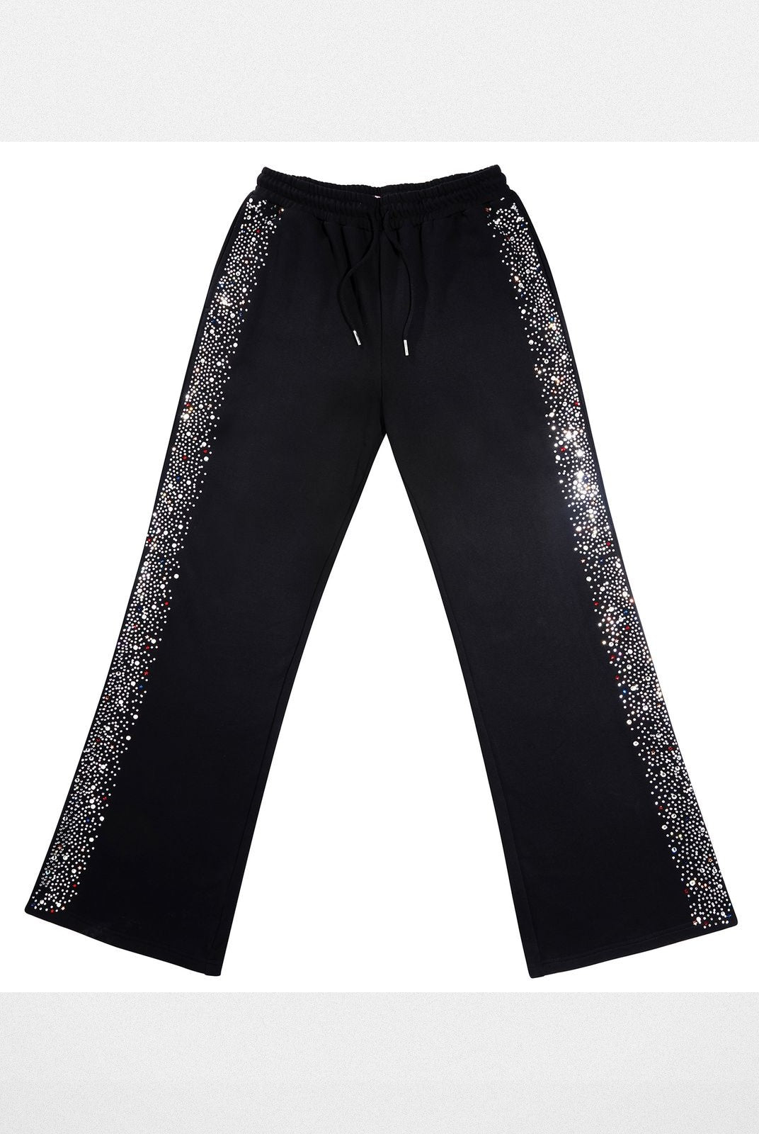 CFIERCE Crying Unicorn Rhinestone Joggers in Black