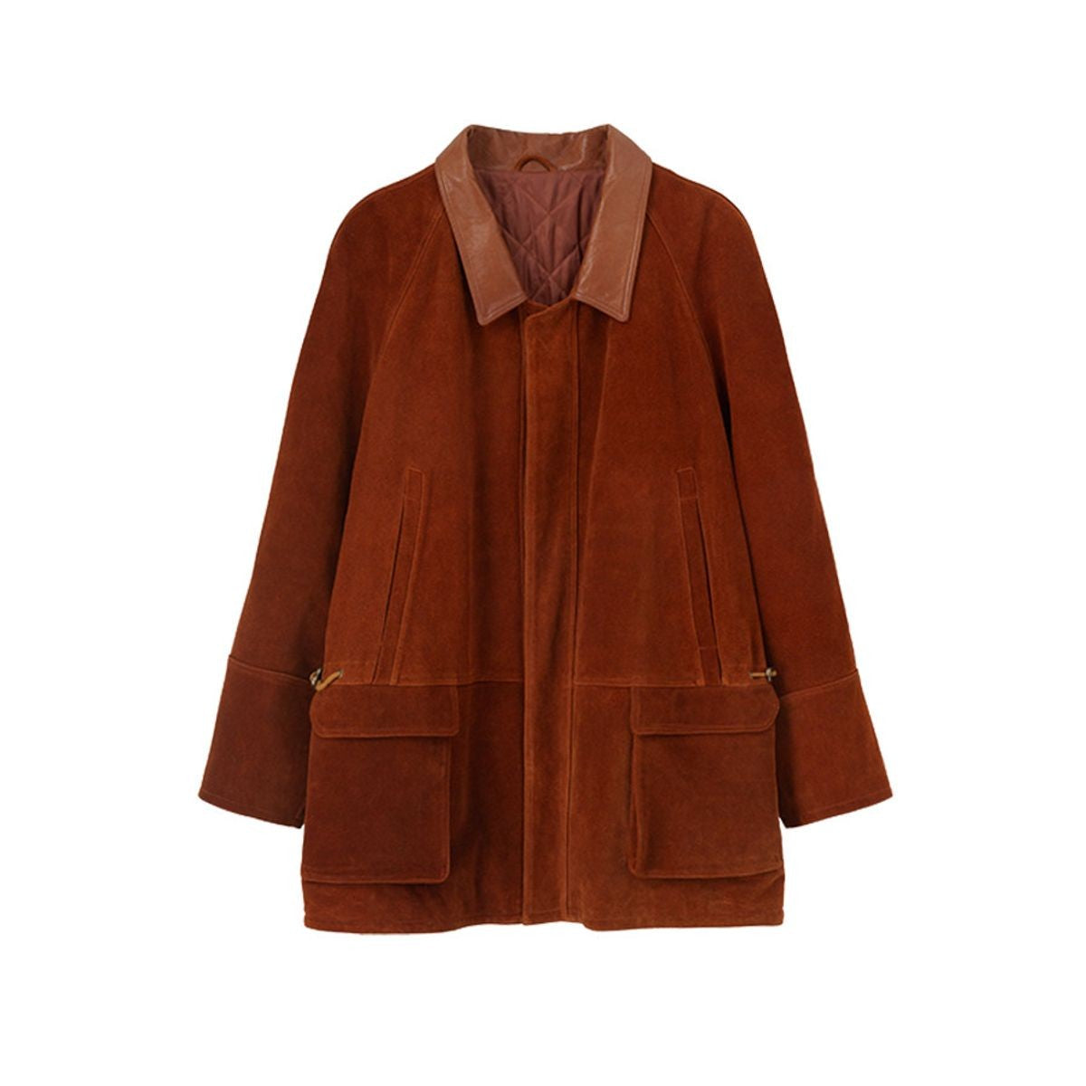 ACSENSE STUDIO Slouchy Padded Leather Coat in Brown