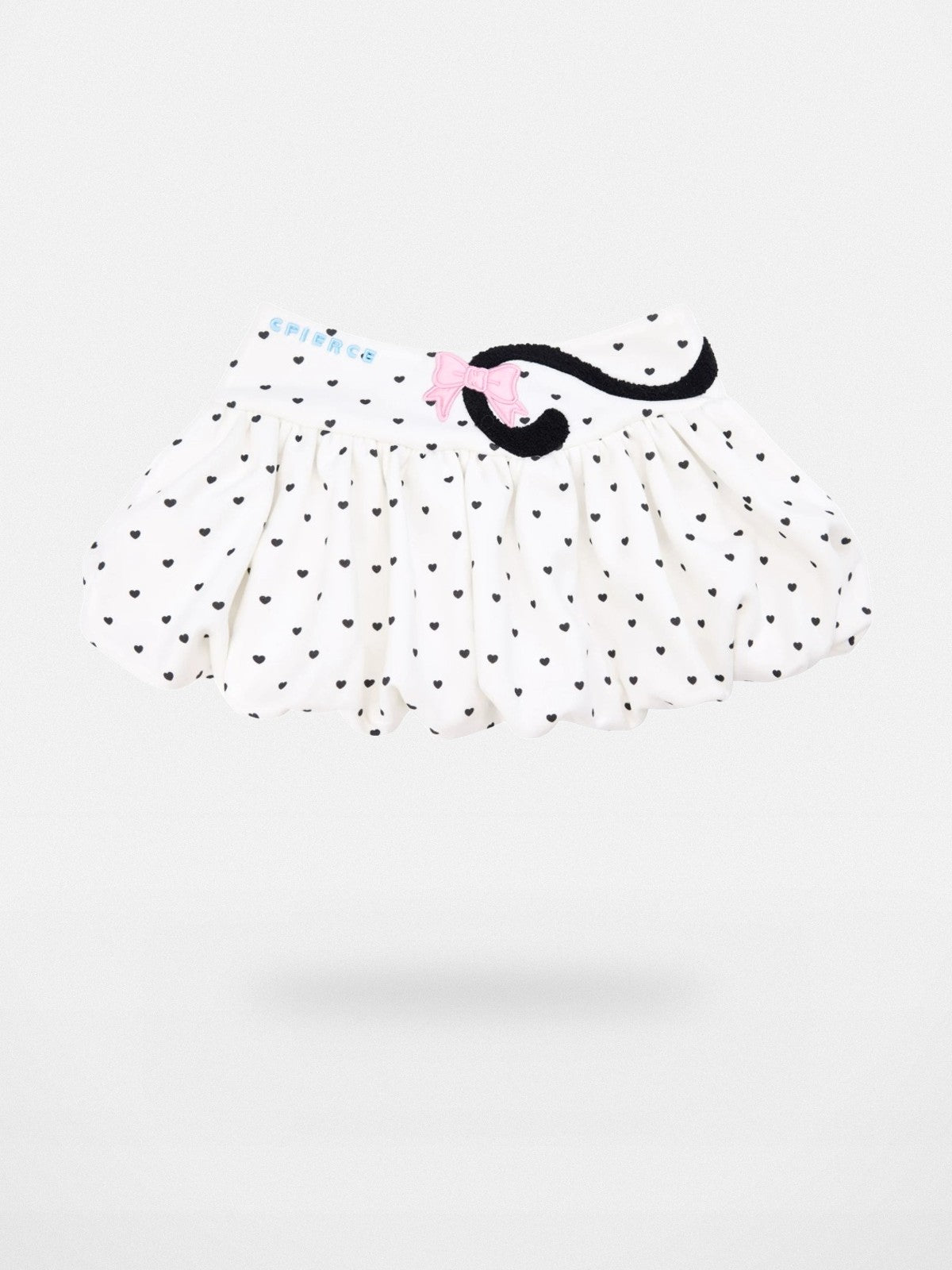 CFIERCE Embroidered Cat Tail Bubble Skirt in White