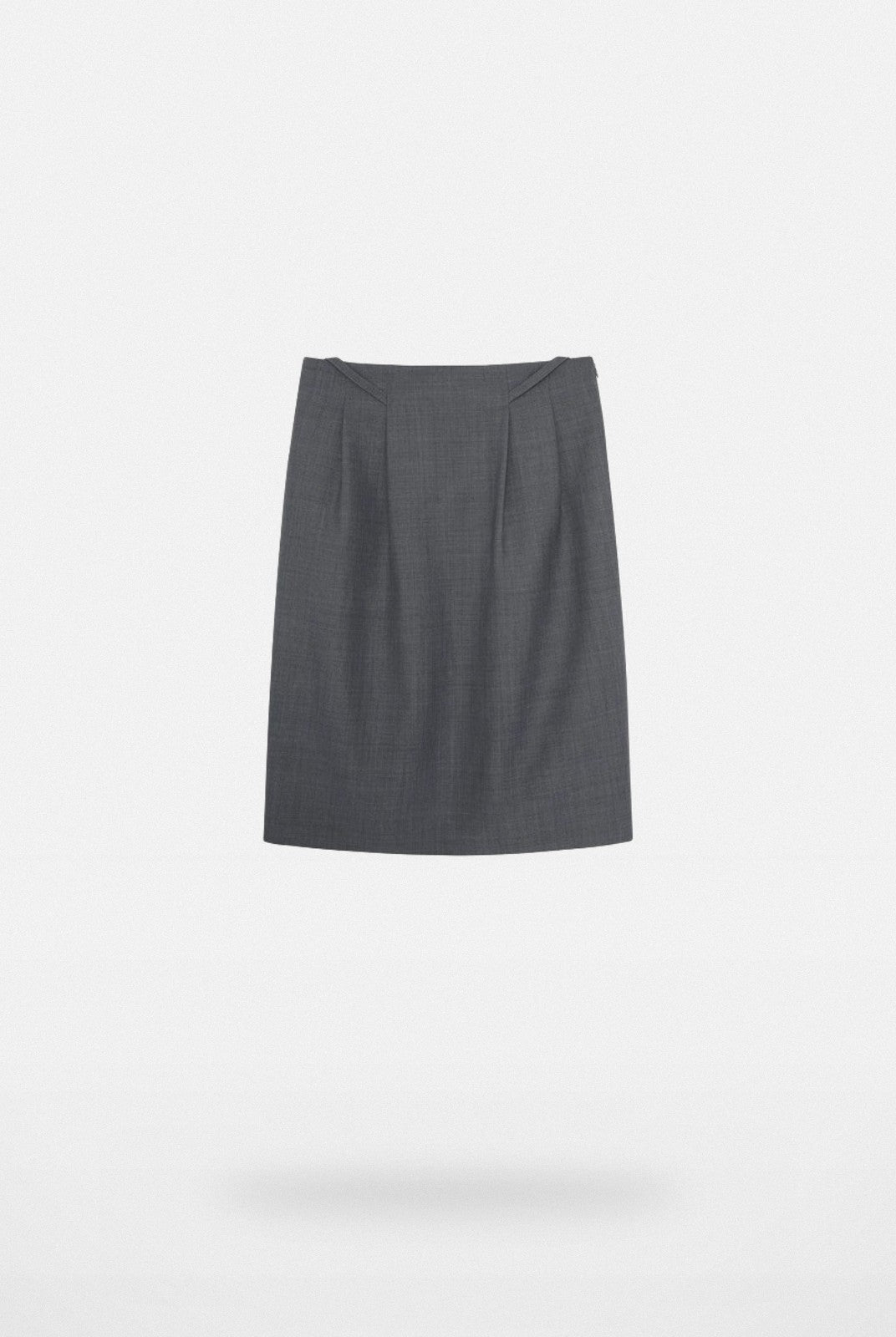 SHUSHUTONG Diagonal Belt Loop Straight Skirt in Gray