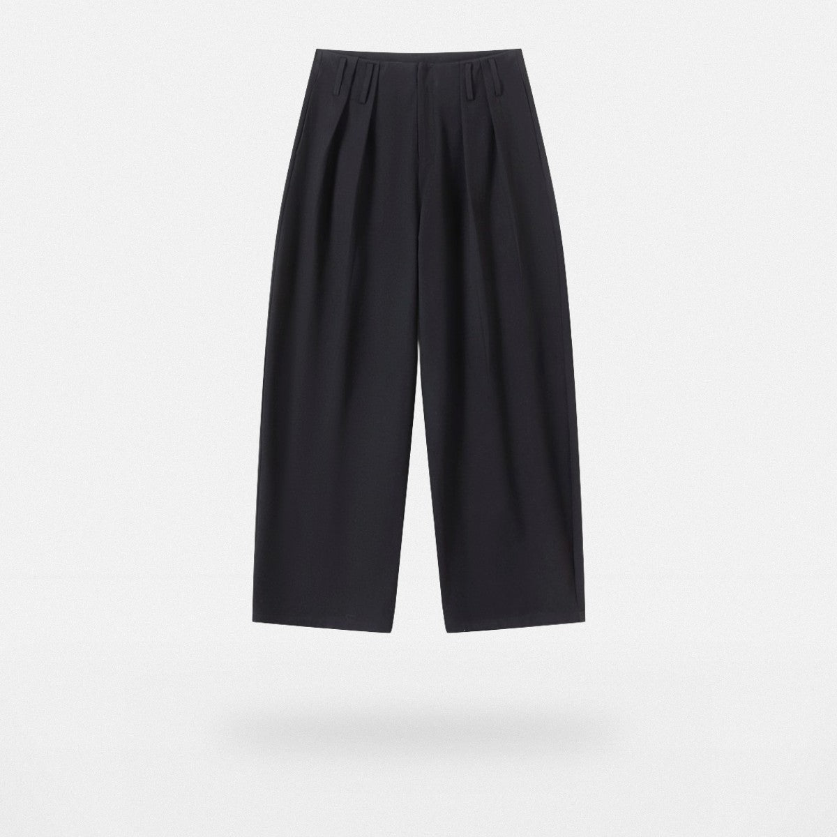 VLABMADE Double Pleated Wool Blend Trousers in Black