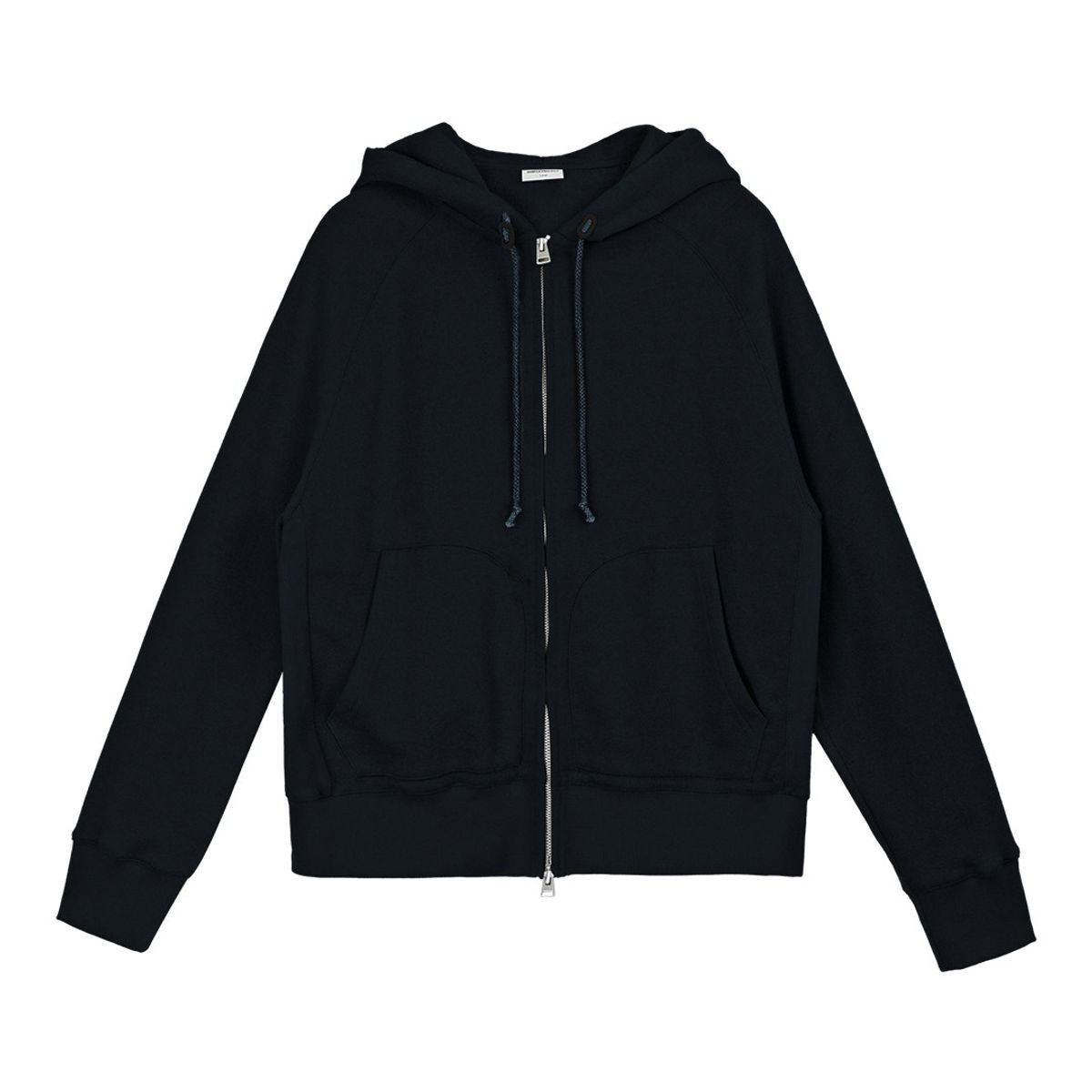 Simple Project Cotton Blend Zip Up Hoodie in Navy Blue