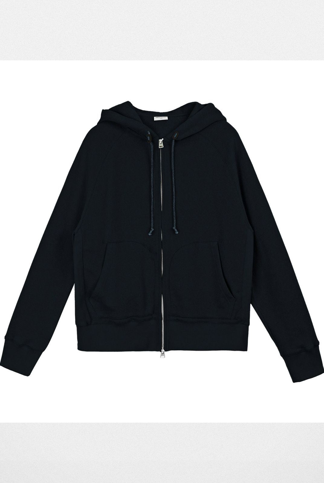 Simple Project Cotton Blend Zip Up Hoodie in Navy Blue