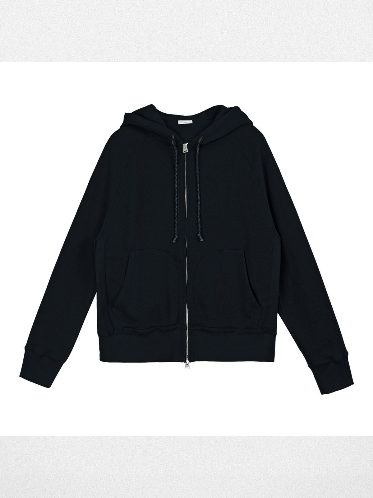 Simple Project Cotton Blend Zip Up Hoodie in Navy Blue