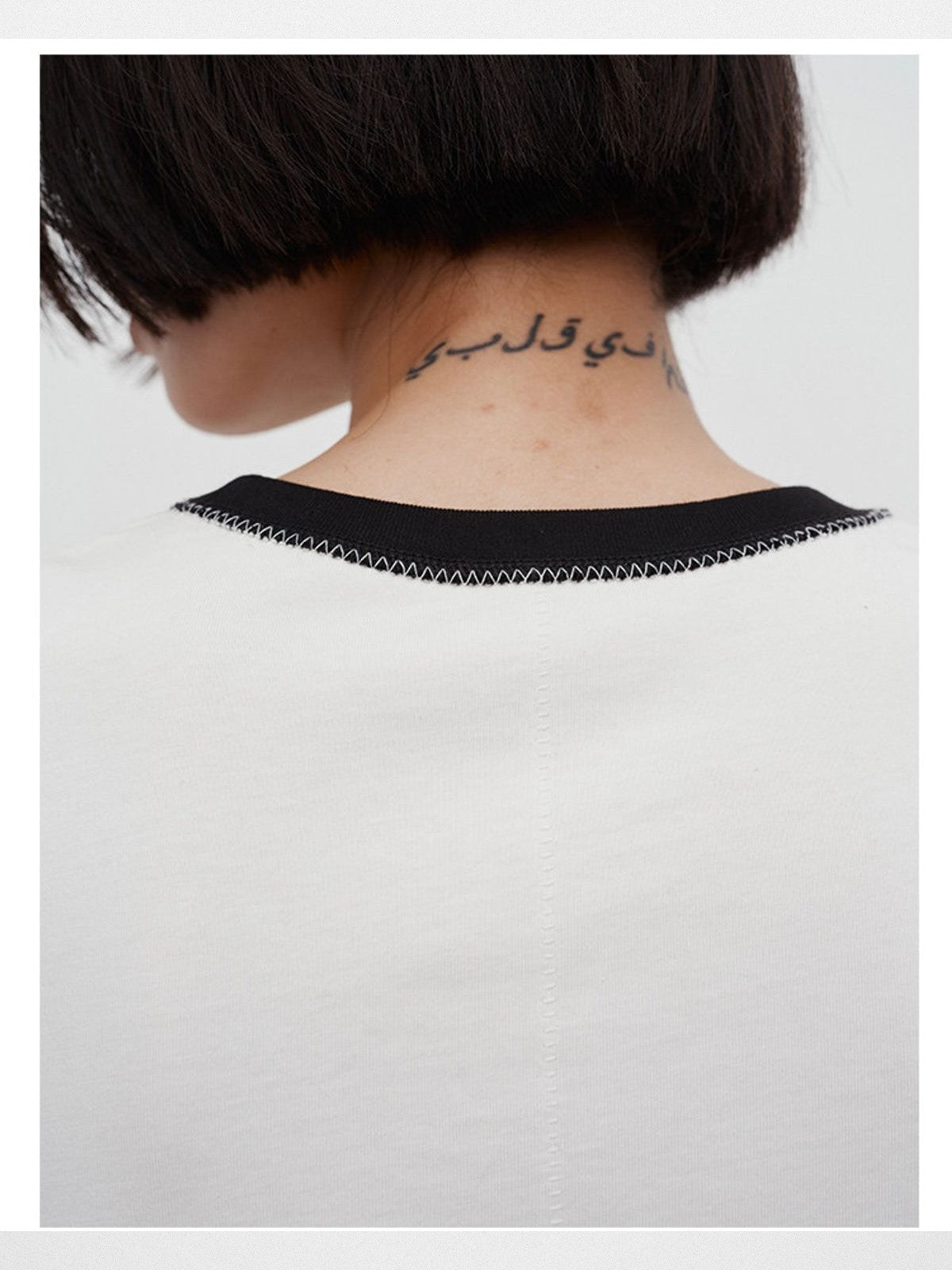 RandomPiece Dog Graphic Flutter Sleeve Tee in White - Detail