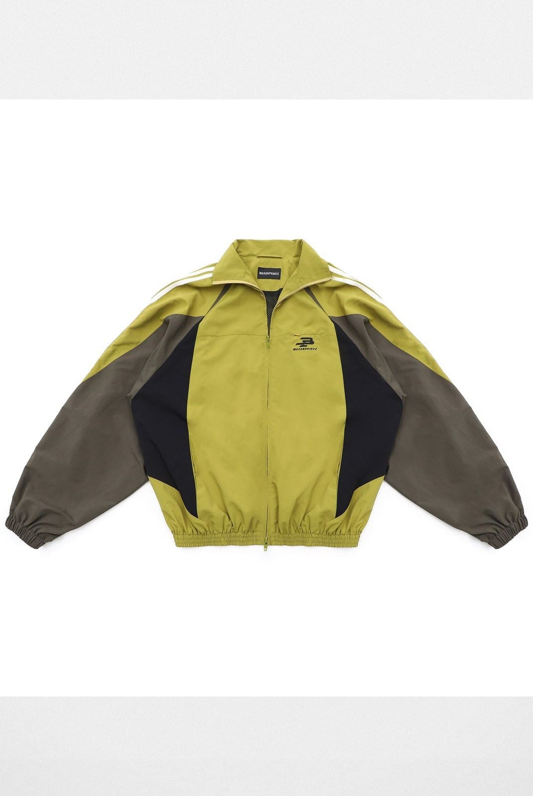 MasonPrince Retro Colorblock Track Jacket in Olive