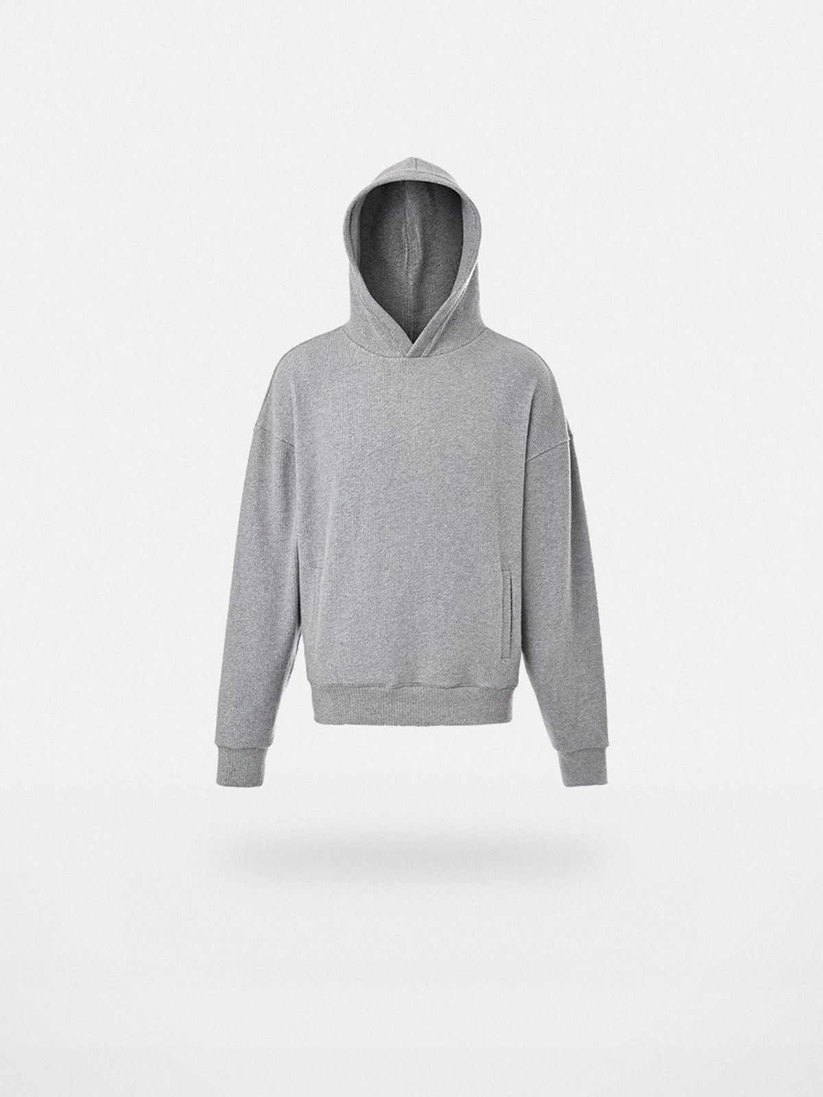 Roolrren Homme Textured Cotton Hoodie in Gray