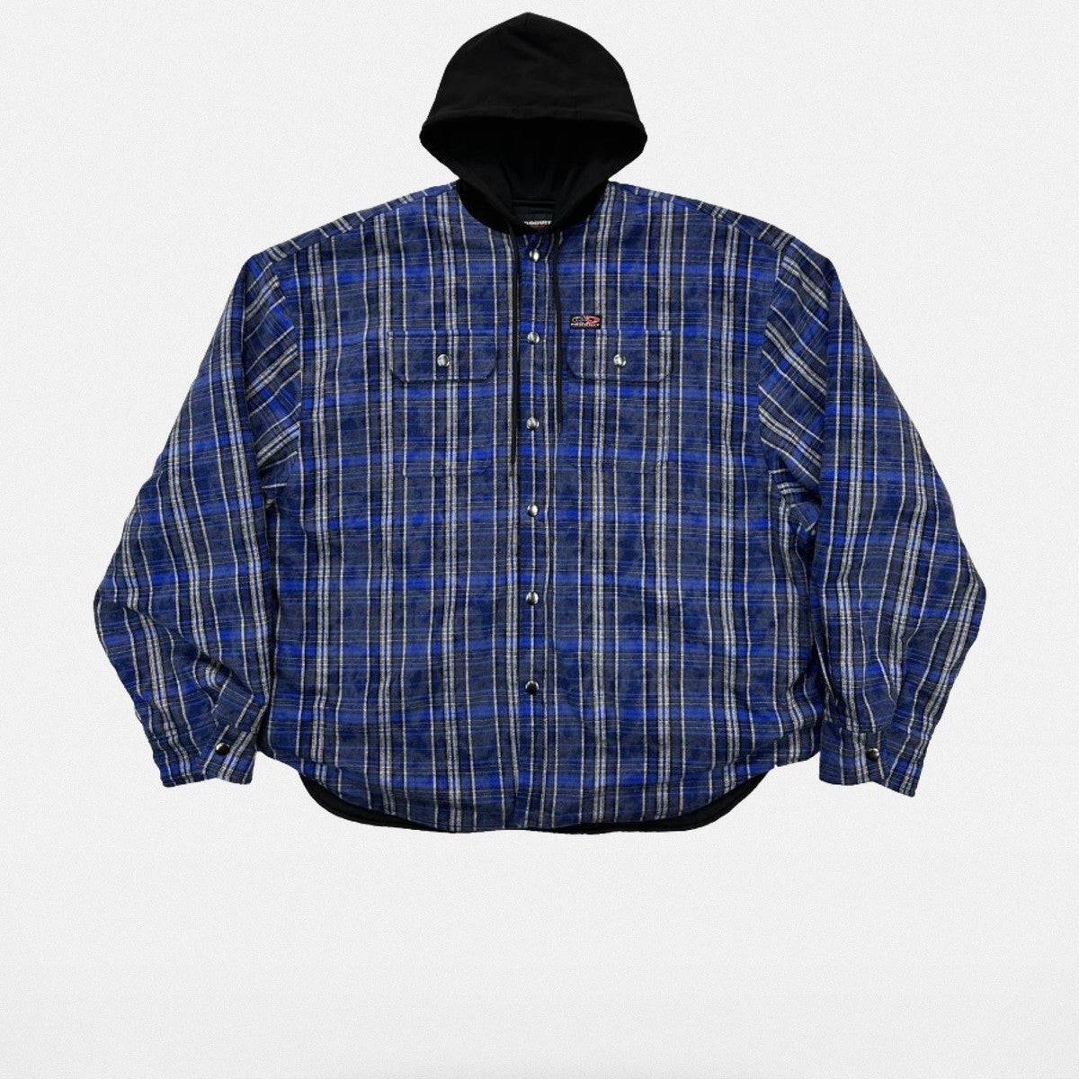 UNKNOWNWORLD Oversized Padded Hooded Shirt Jacket in Blue